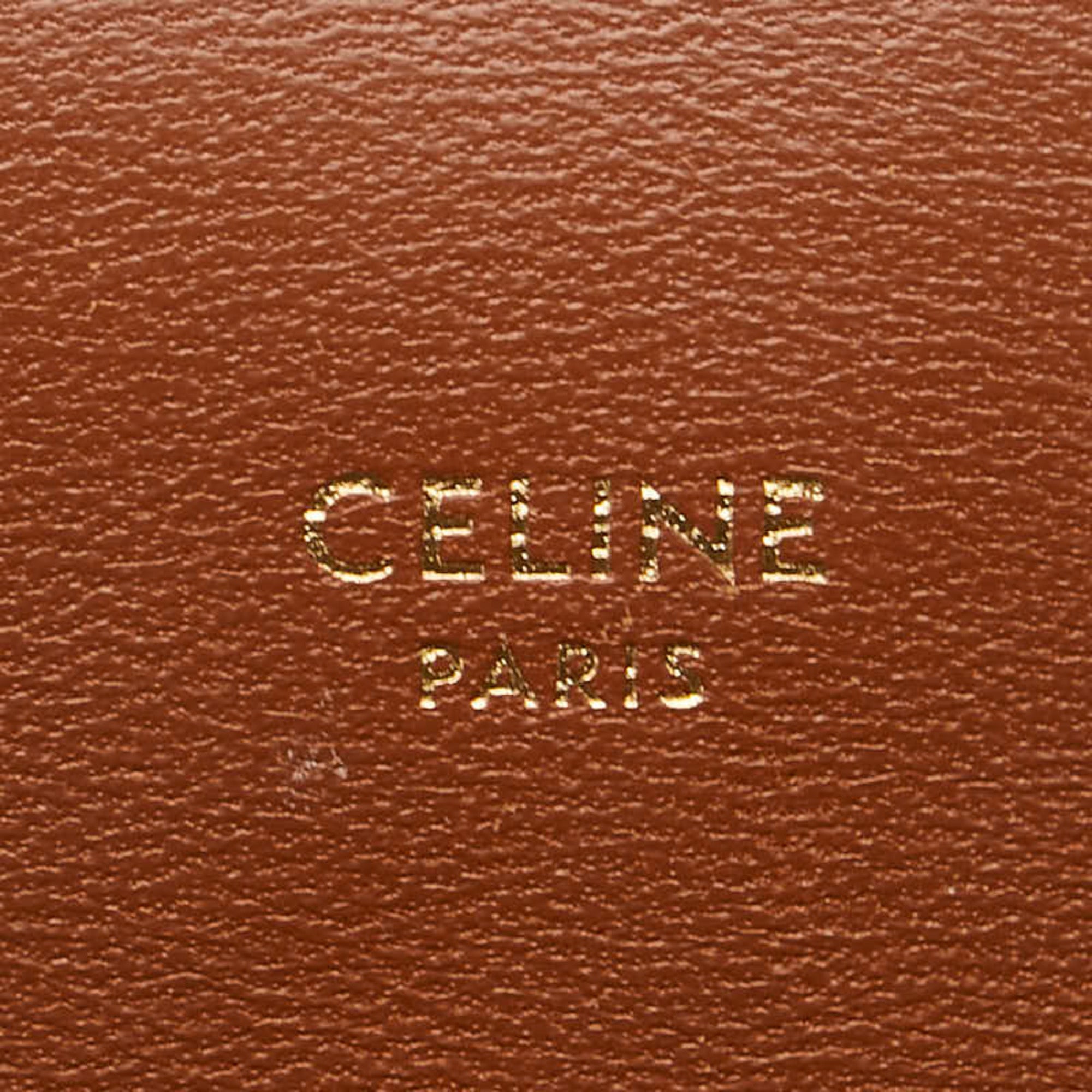 Celine Brown White Pvc Leather Shoulder Bag (Pre-Owned)