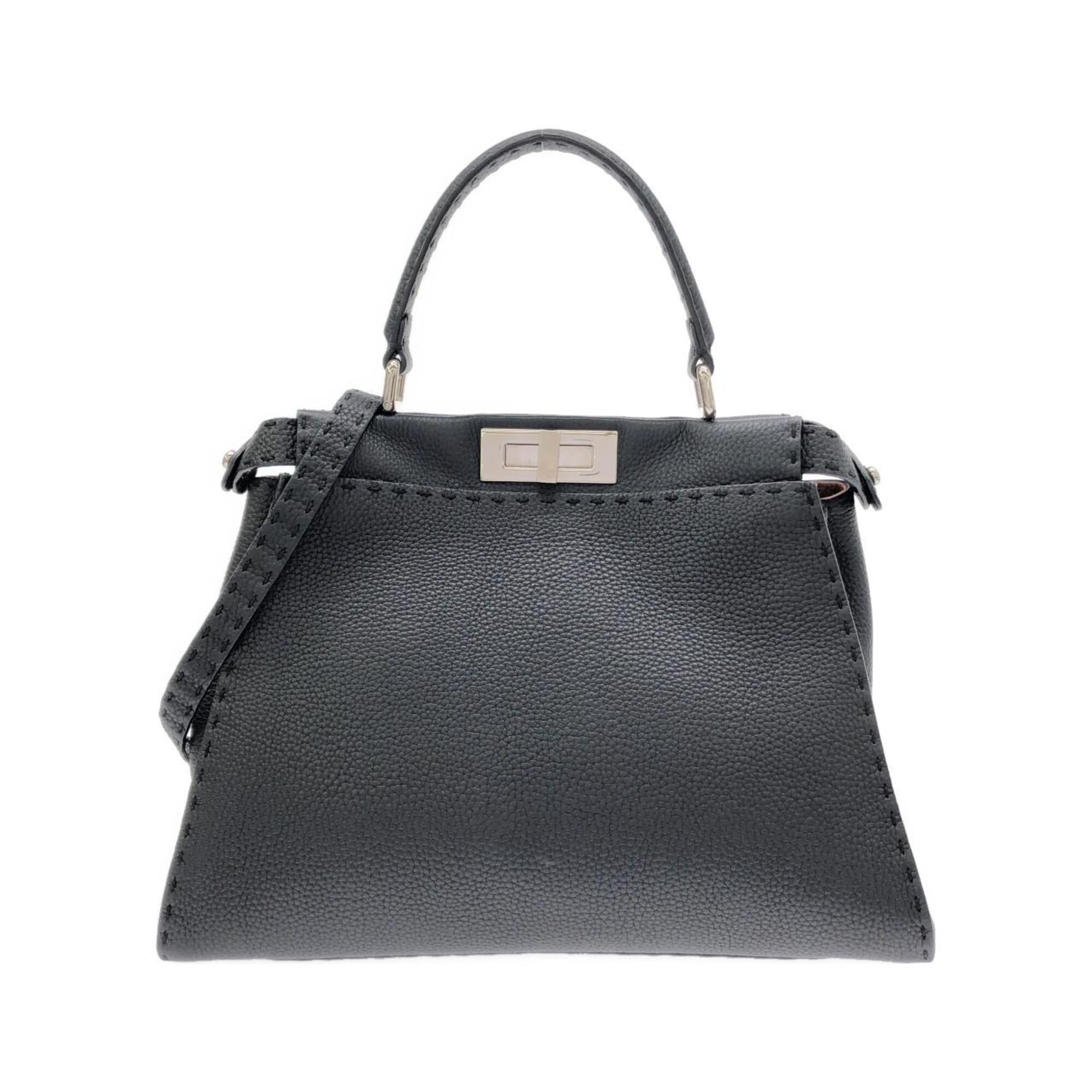 Fendi Selleria Black Leather Handbag (Pre-Owned)