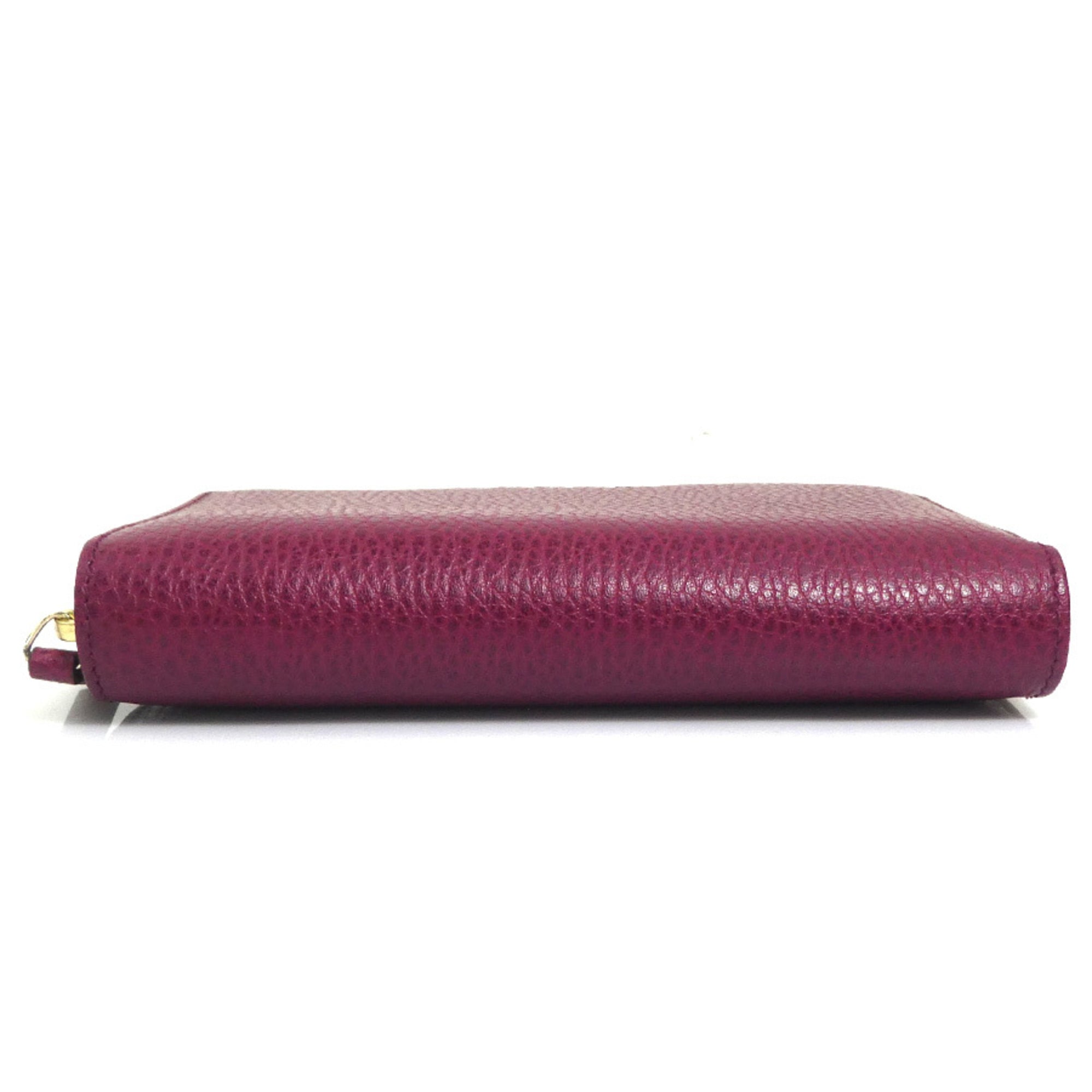 Gucci Red Color Wine Leather Wallet (Bi-Fold) (Pre-Owned)