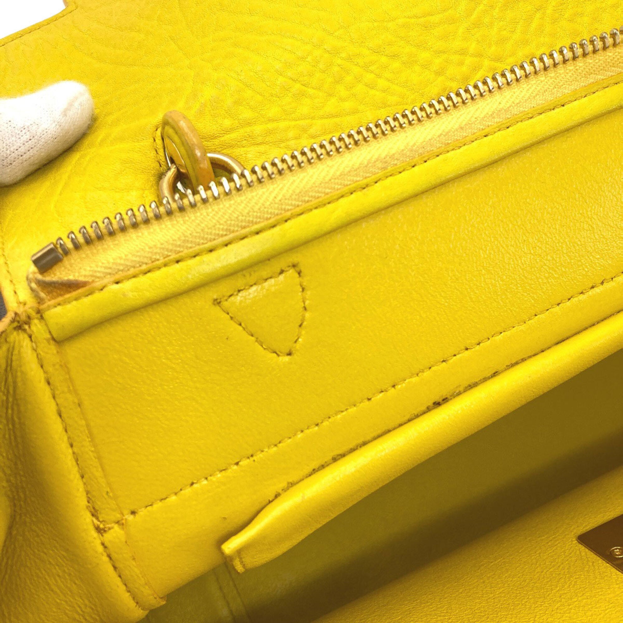 Celine Yellow Leather Handbag (Pre-Owned)