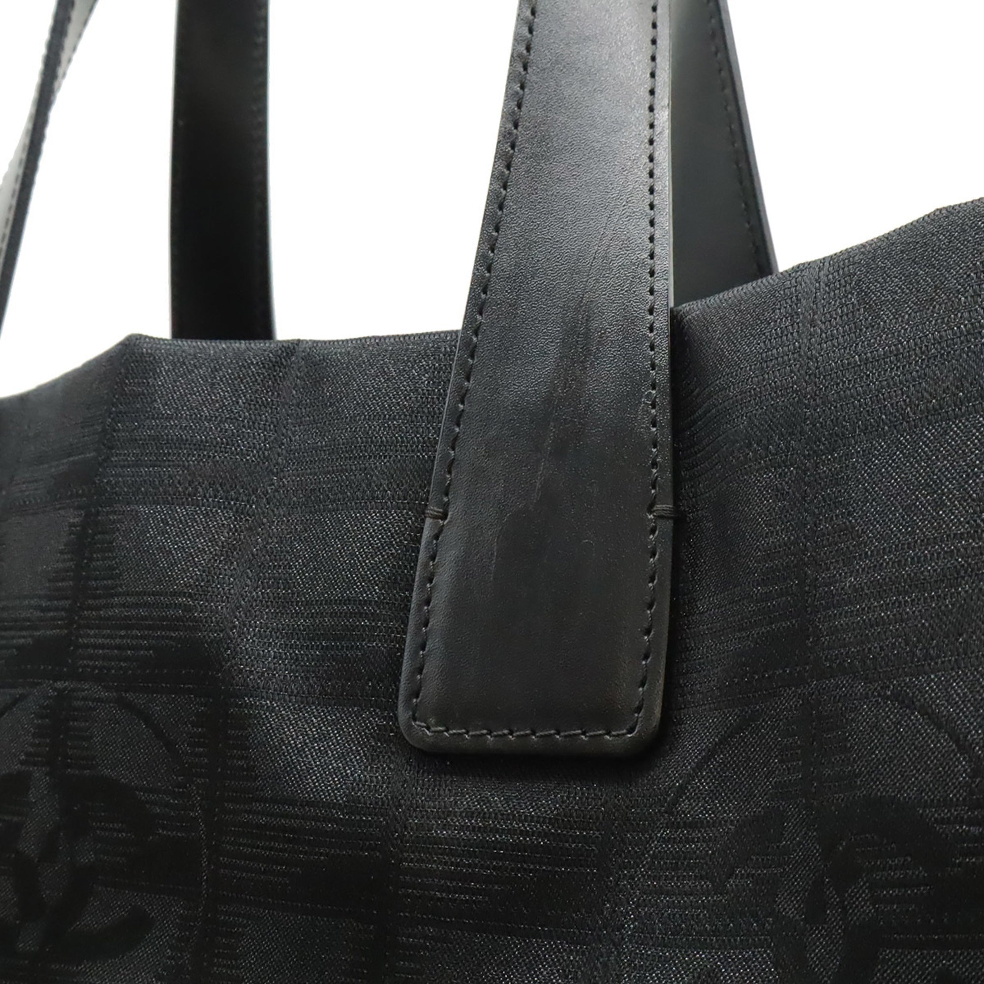 Chanel New Travel Line Black Jacquard Shoulder Bag Tote Bag (Pre-Owned)