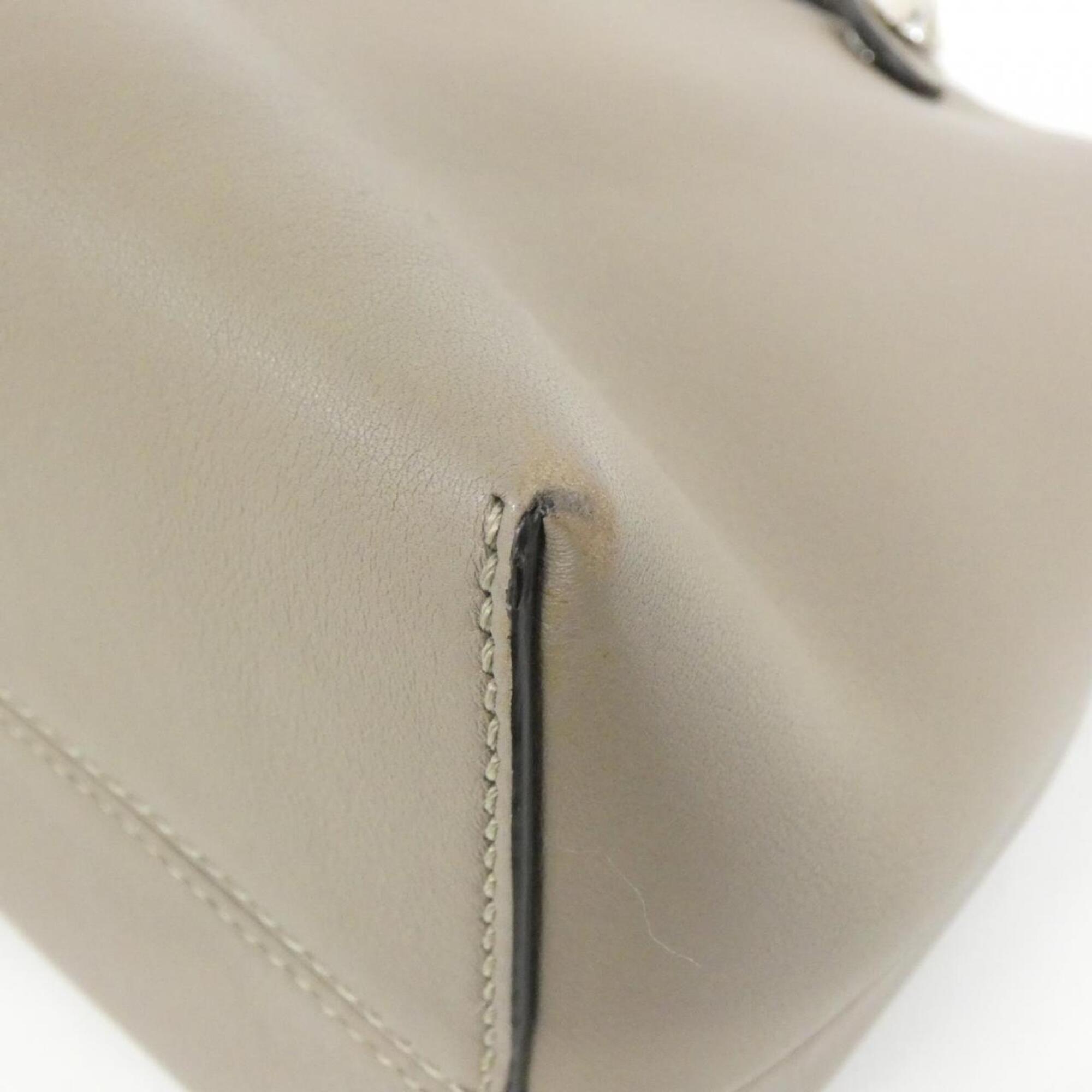 Fendi By The Way Silver Leather Handbag (Pre-Owned)