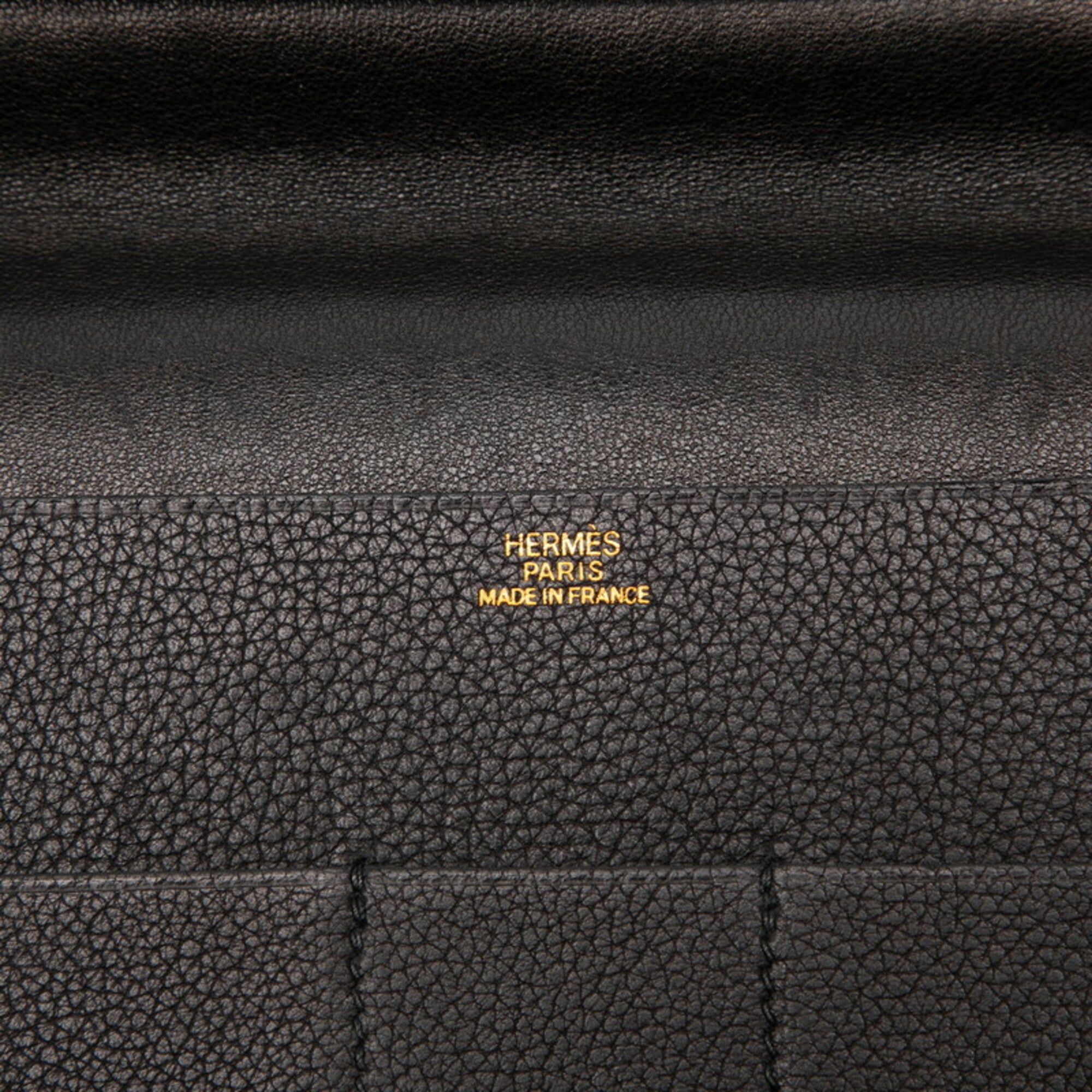 Hermes Black Leather Long Wallet (Bi-Fold) (Pre-Owned)