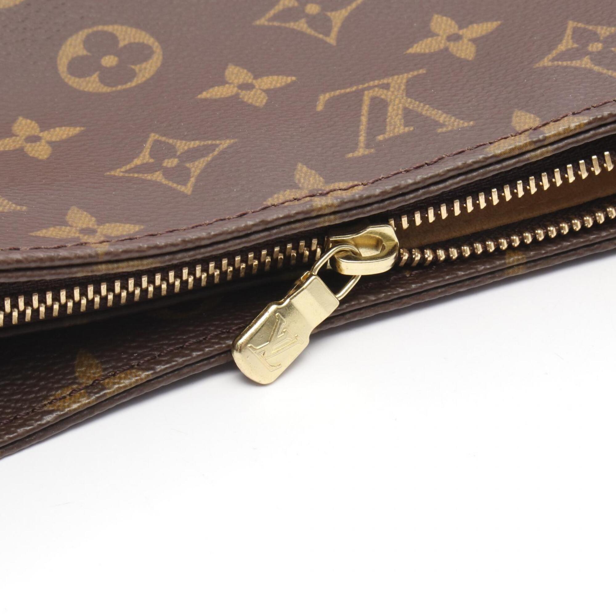 Louis Vuitton Monogram Brown Coated Canvas Leather Handbag Shoulder Bag (Pre-Owned)