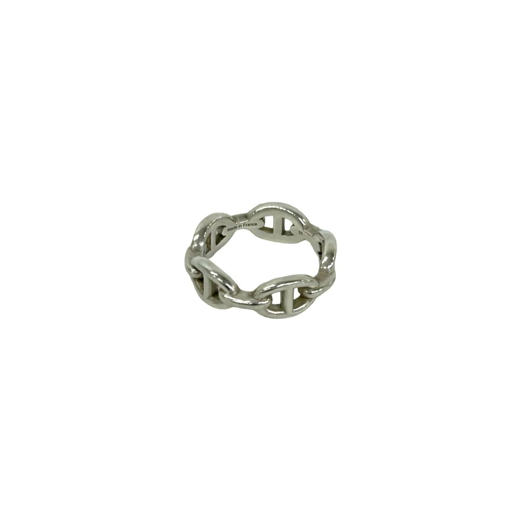 Hermes Silver Silver 925 Band Ring (Pre-Owned)