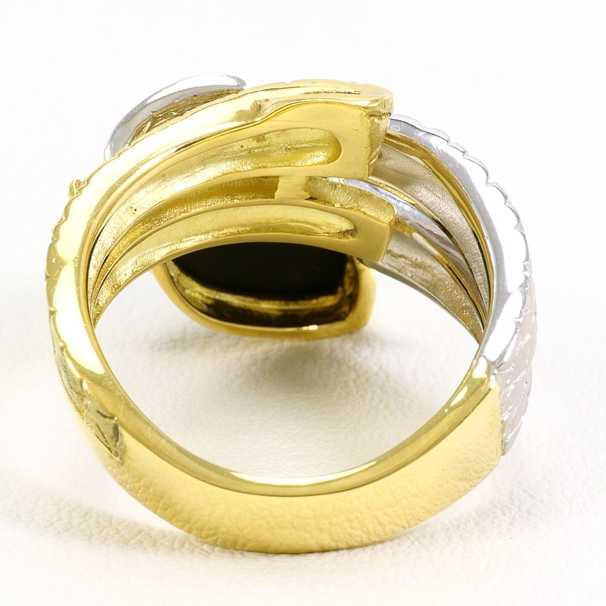 Unbranded Black Platinum Yellow Gold Yellow Gold (18K) Platinum 900 Band Ring (Pre-Owned)