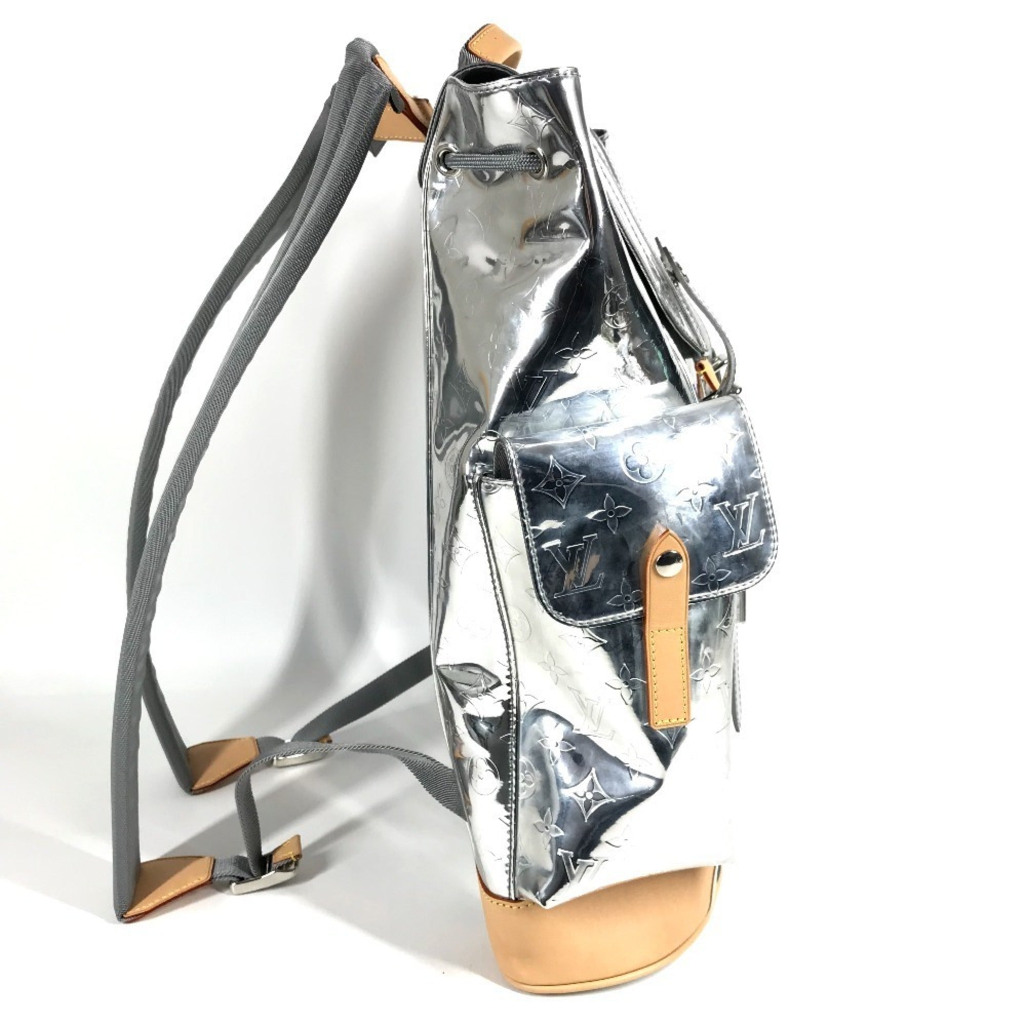 Louis Vuitton Silver Leather Backpack (Pre-Owned)