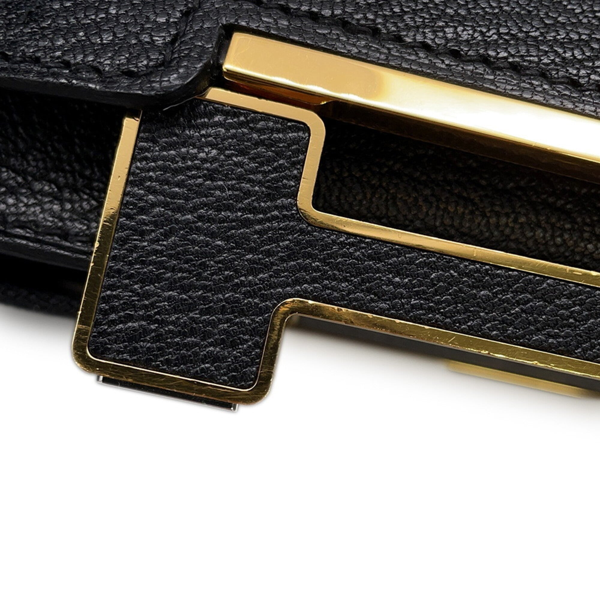 Hermes Black Chevre Myzore Leather Handbag Shoulder Bag (Pre-Owned)