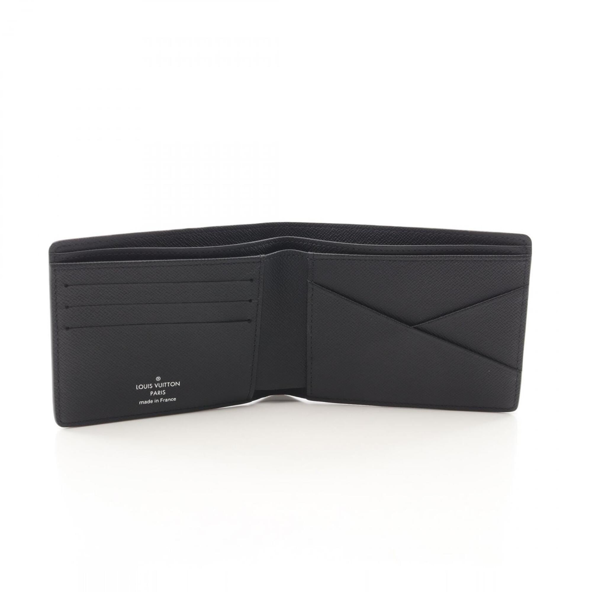 Louis Vuitton Black Leather Pvc Wallet (Bi-Fold) (Pre-Owned)