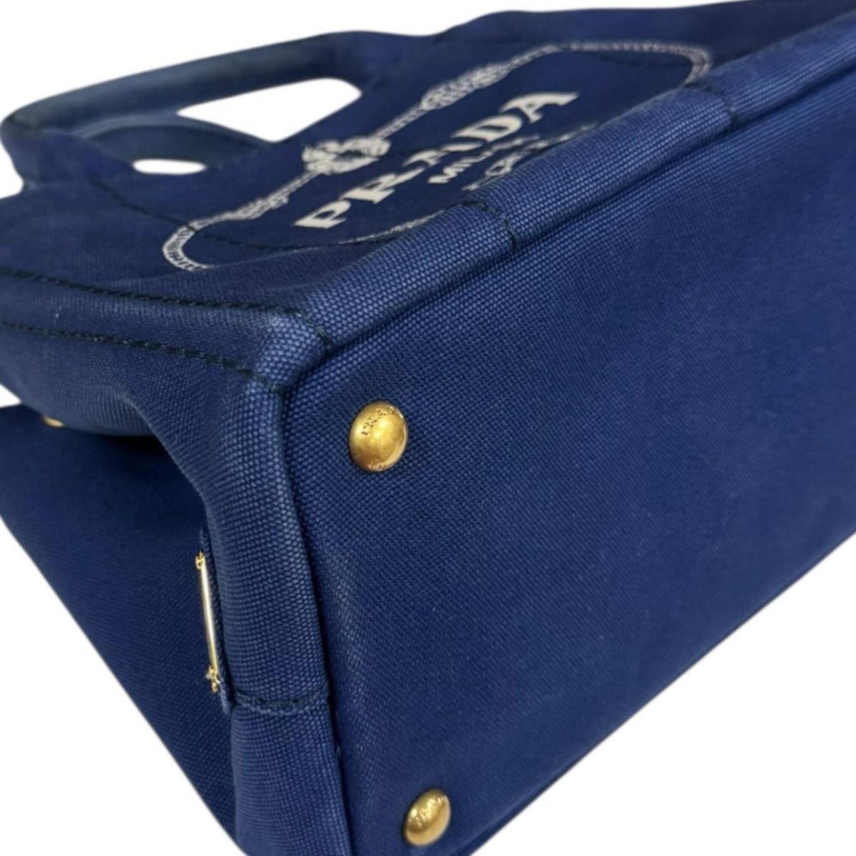 Prada Blue Canvas Shoulder Bag (Pre-Owned)