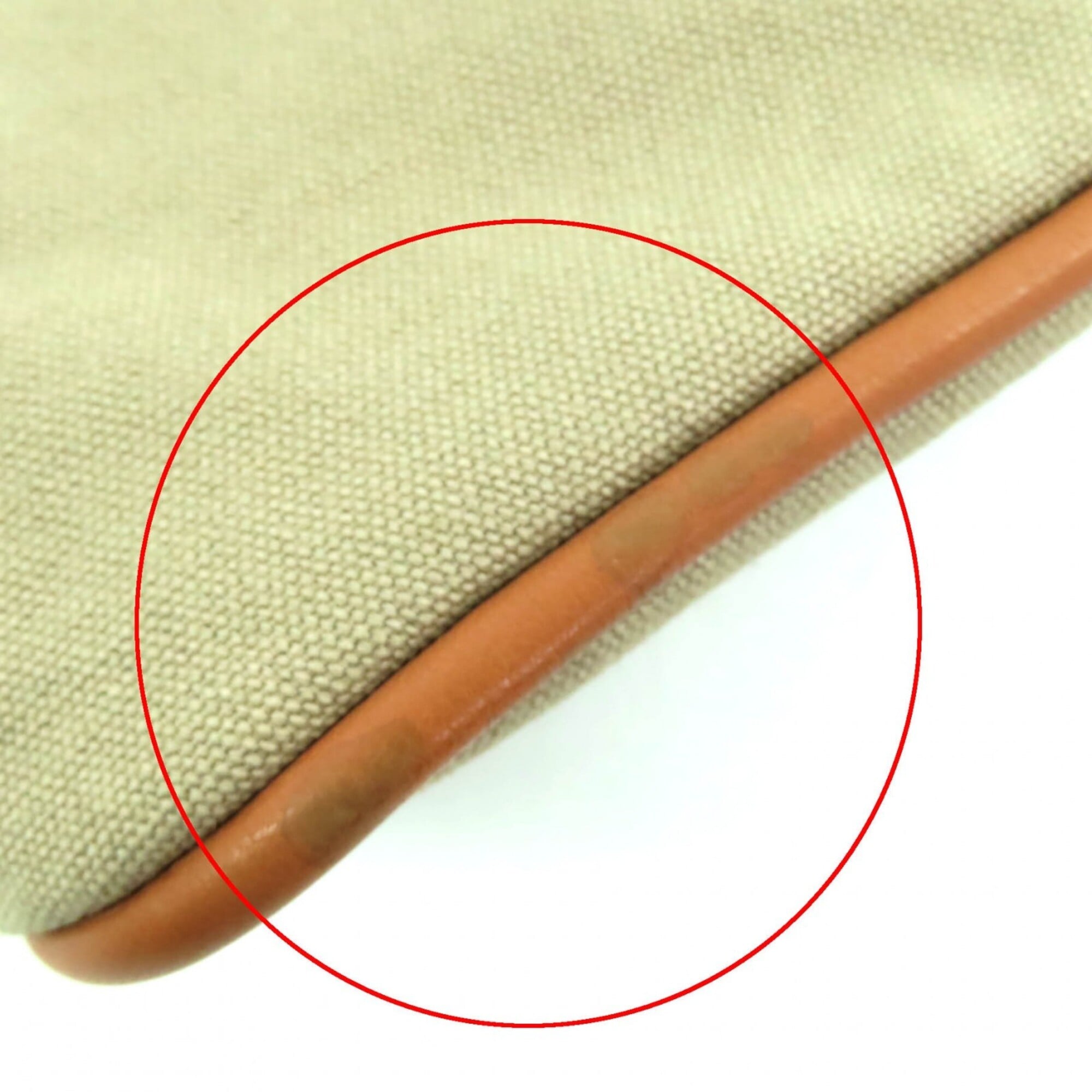 Hermes Bolide Beige Cotton 100% Leather Pouch (Pre-Owned)