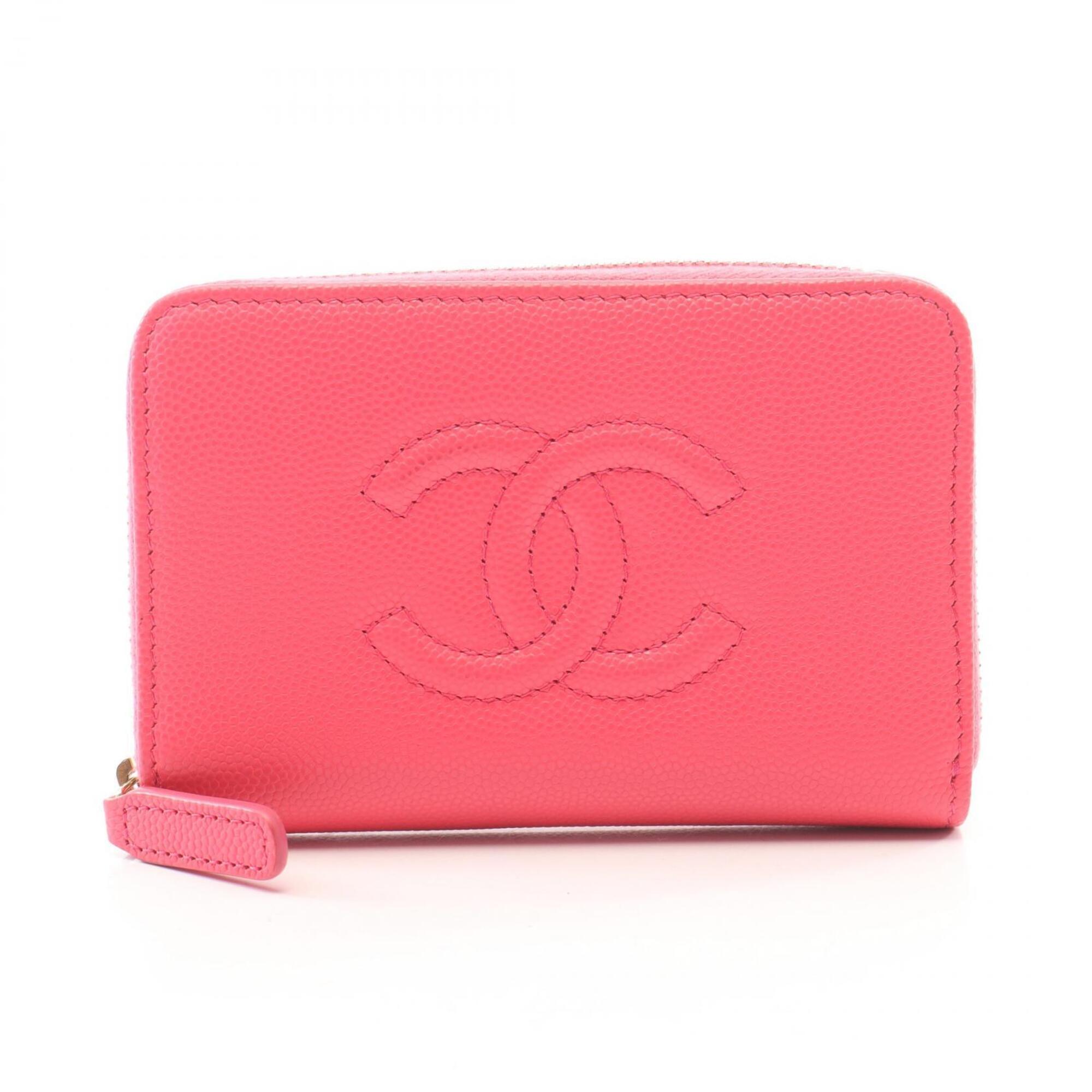 Chanel Pink Grained Calfskin Coin Purse/Coin Case (Pre-Owned)