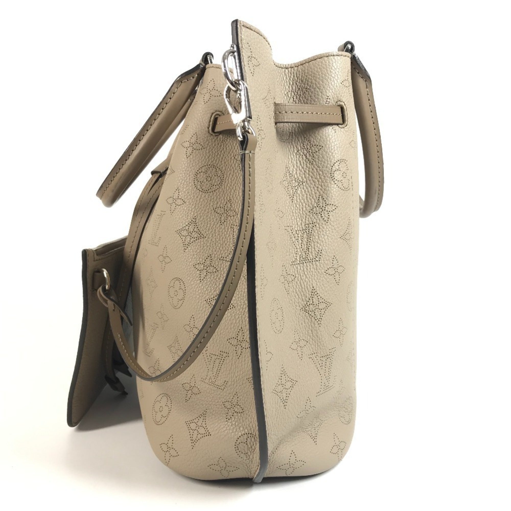 Louis Vuitton Beige Galle Mahina Leather Handbag Pouch Tote Bag (Pre-Owned)