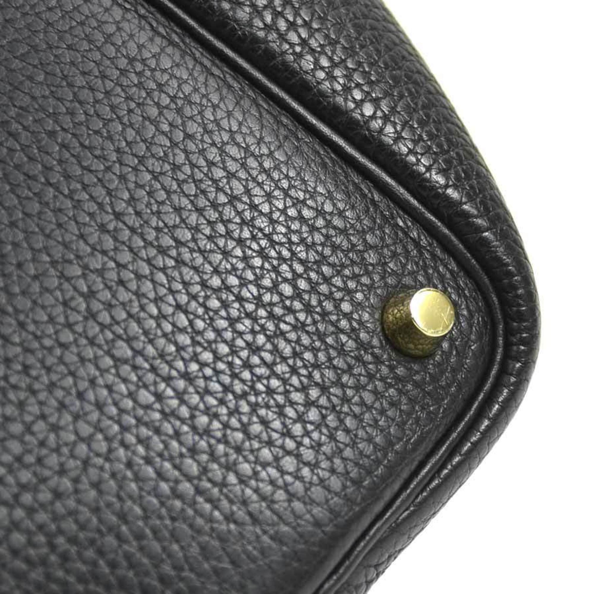 Hermes Black Taurillon Clemence Leather Handbag (Pre-Owned)