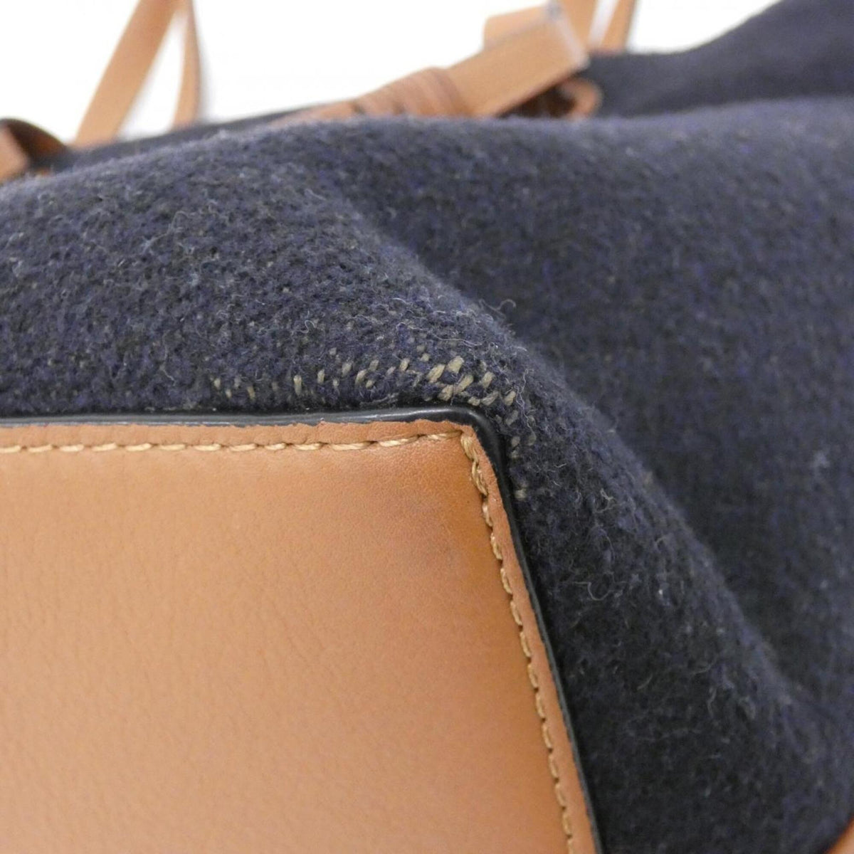 Loewe Blue Navy Acrylic Wool Polyester Leather Handbag (Pre-Owned)