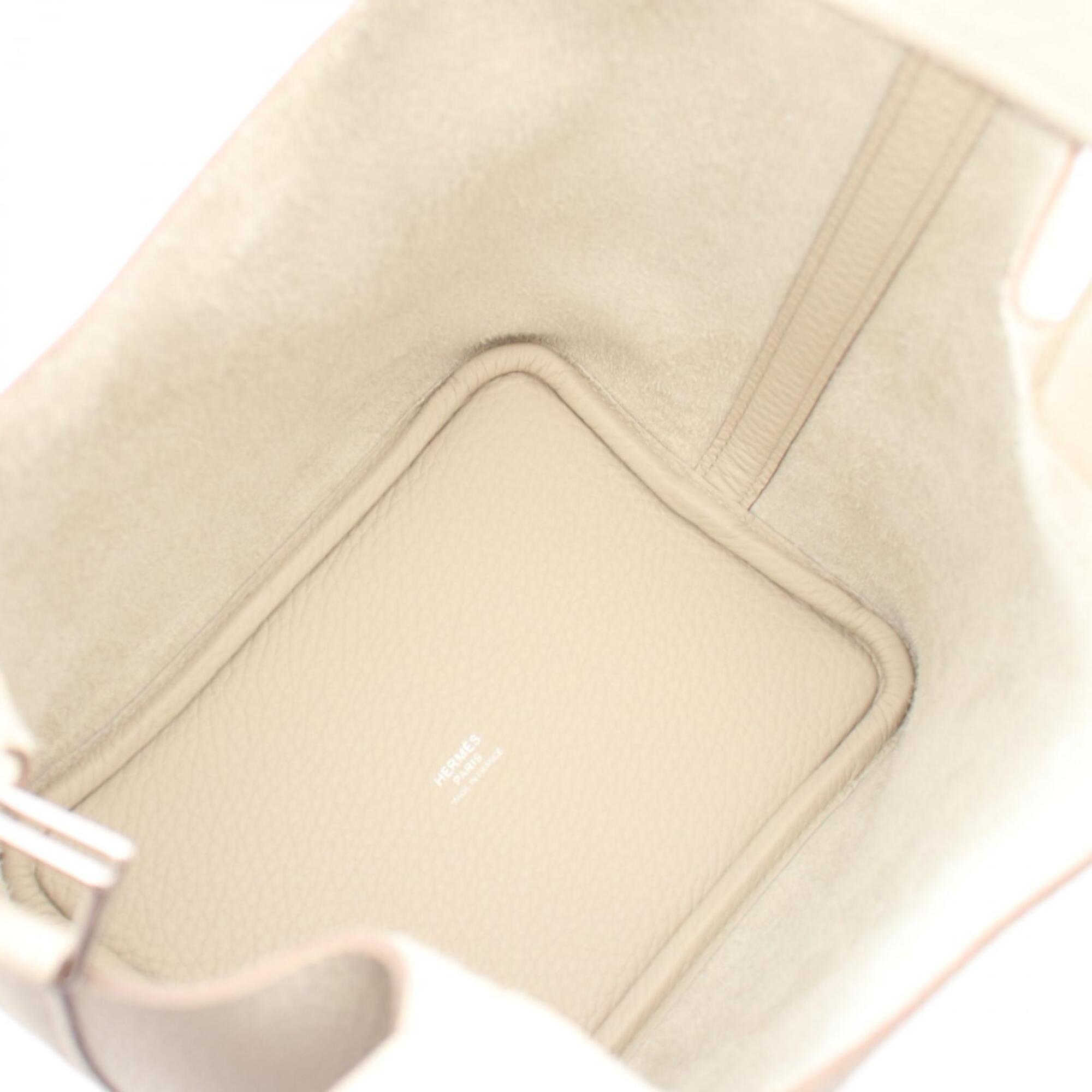 Hermes Ivory Taurillon Clemence Leather Leather Handbag (Pre-Owned)