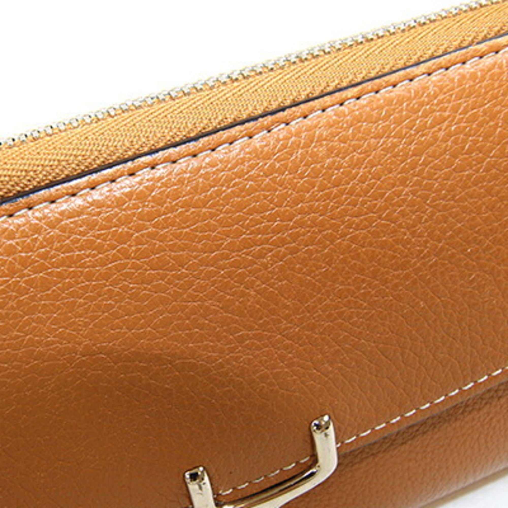 Cartier C De Cartier Brown Leather Long Wallet (Bi-Fold) (Pre-Owned)