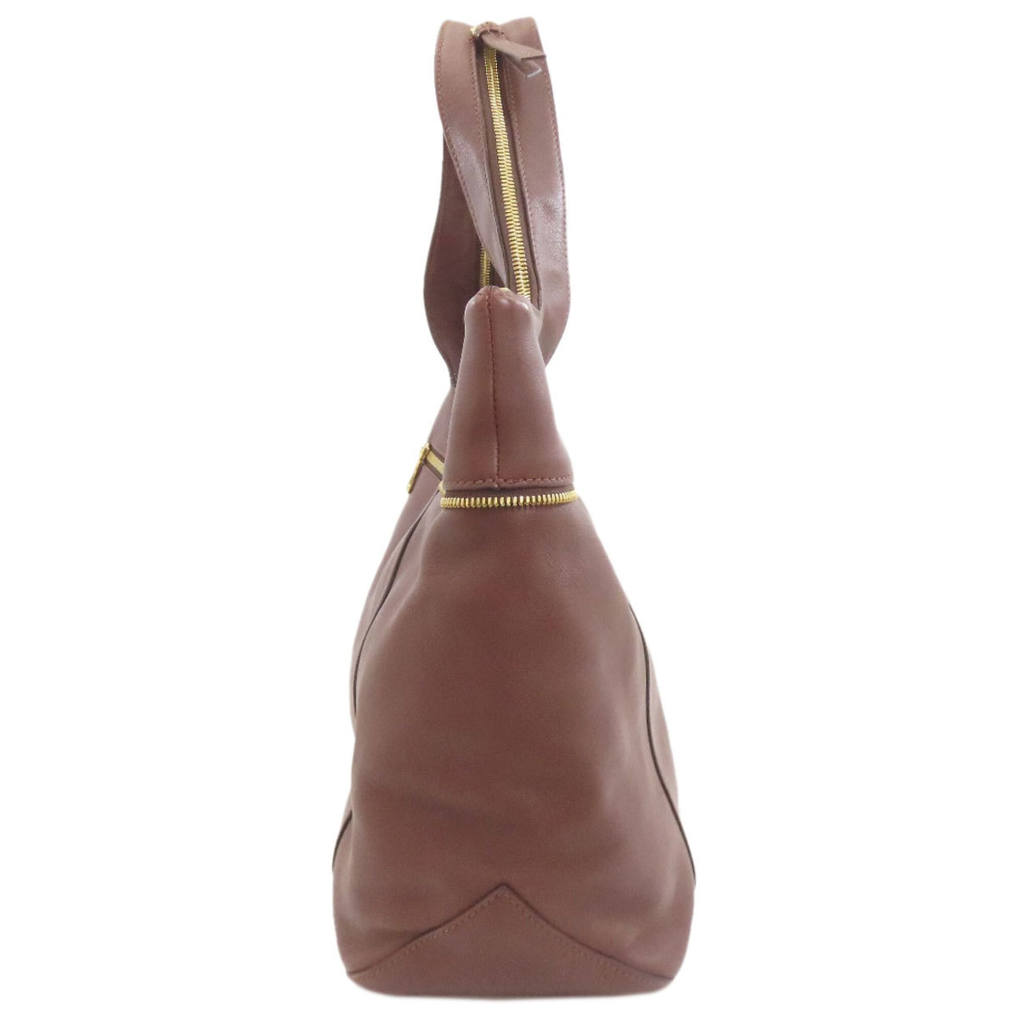 Longchamp Brown Leather Tote Bag (Pre-Owned)