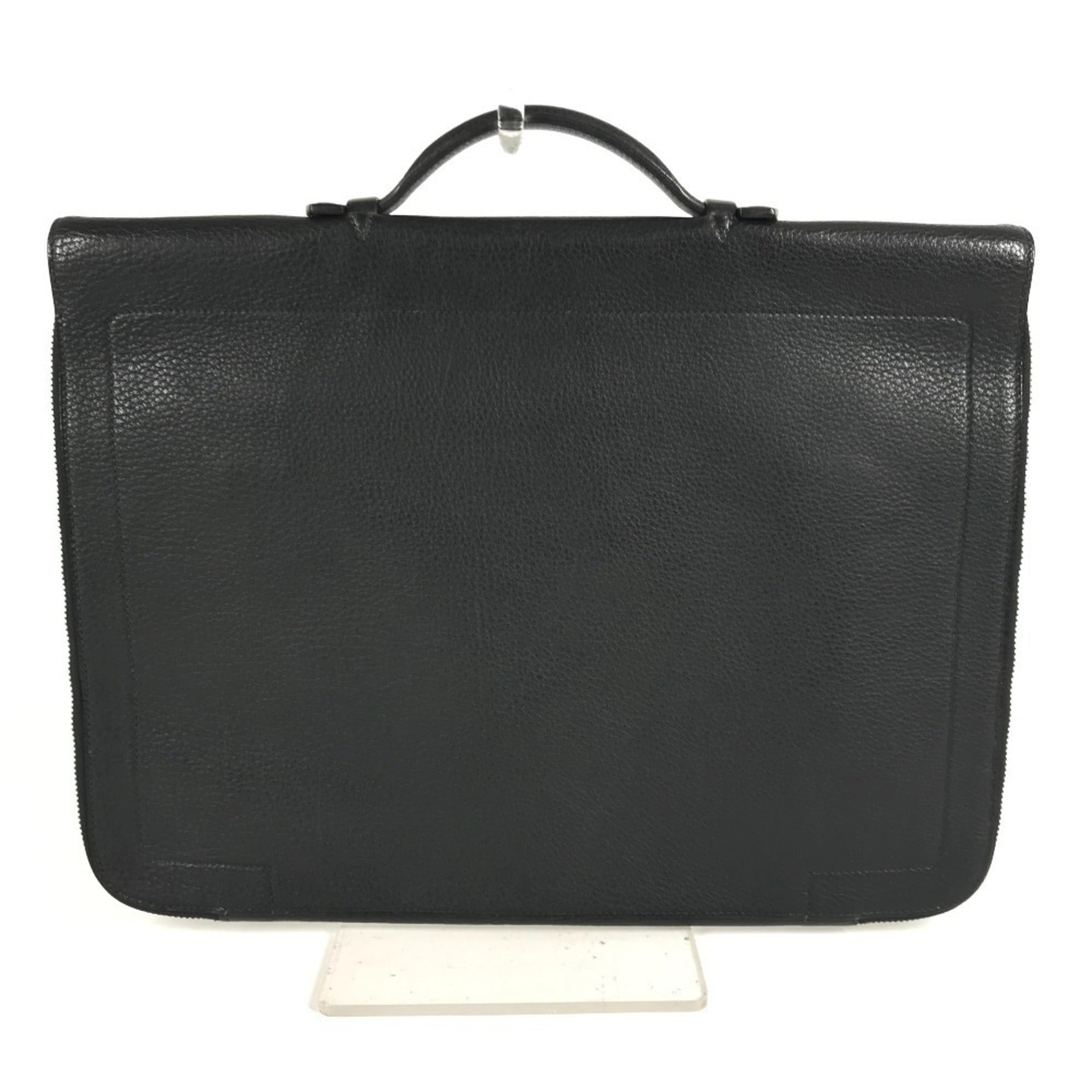 Hermes Black Leather Handbag Tote Bag (Pre-Owned)