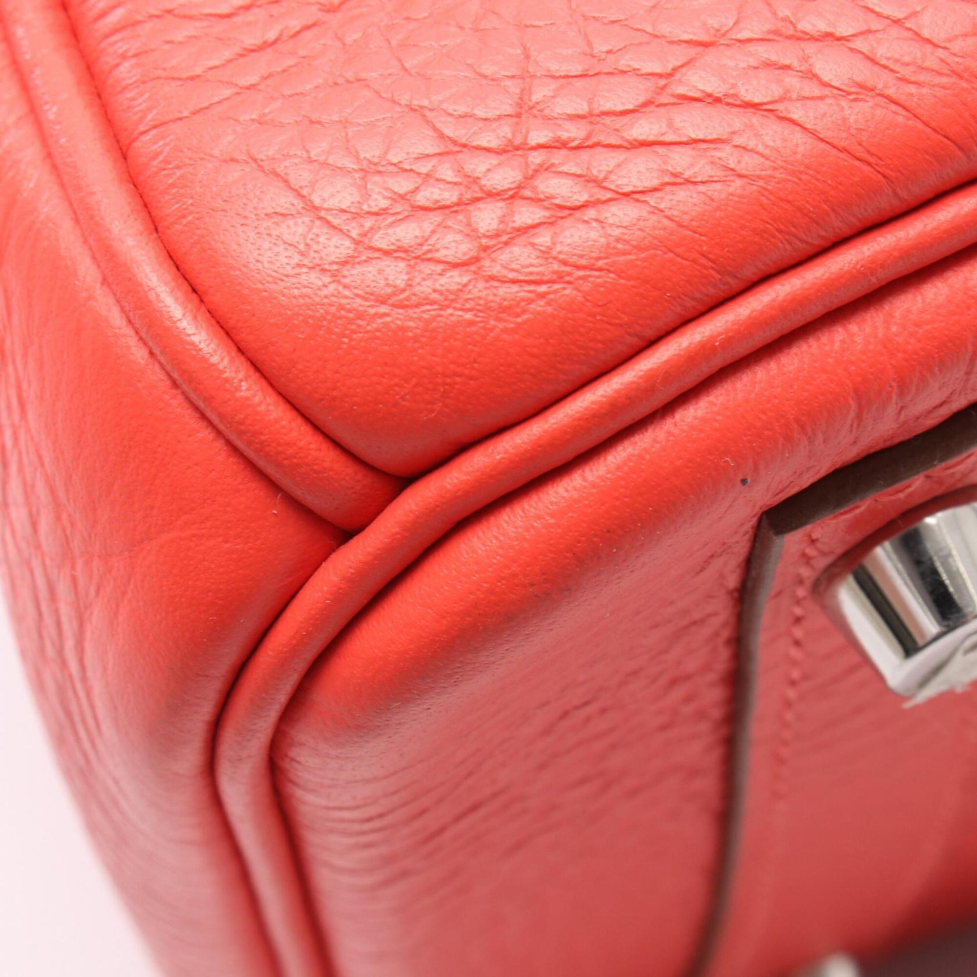 Hermes Beige Etoupe Gray Gris Tourterelle Red Color Rose Jaipur Taurillon Clemence Leather Handbag (Pre-Owned)