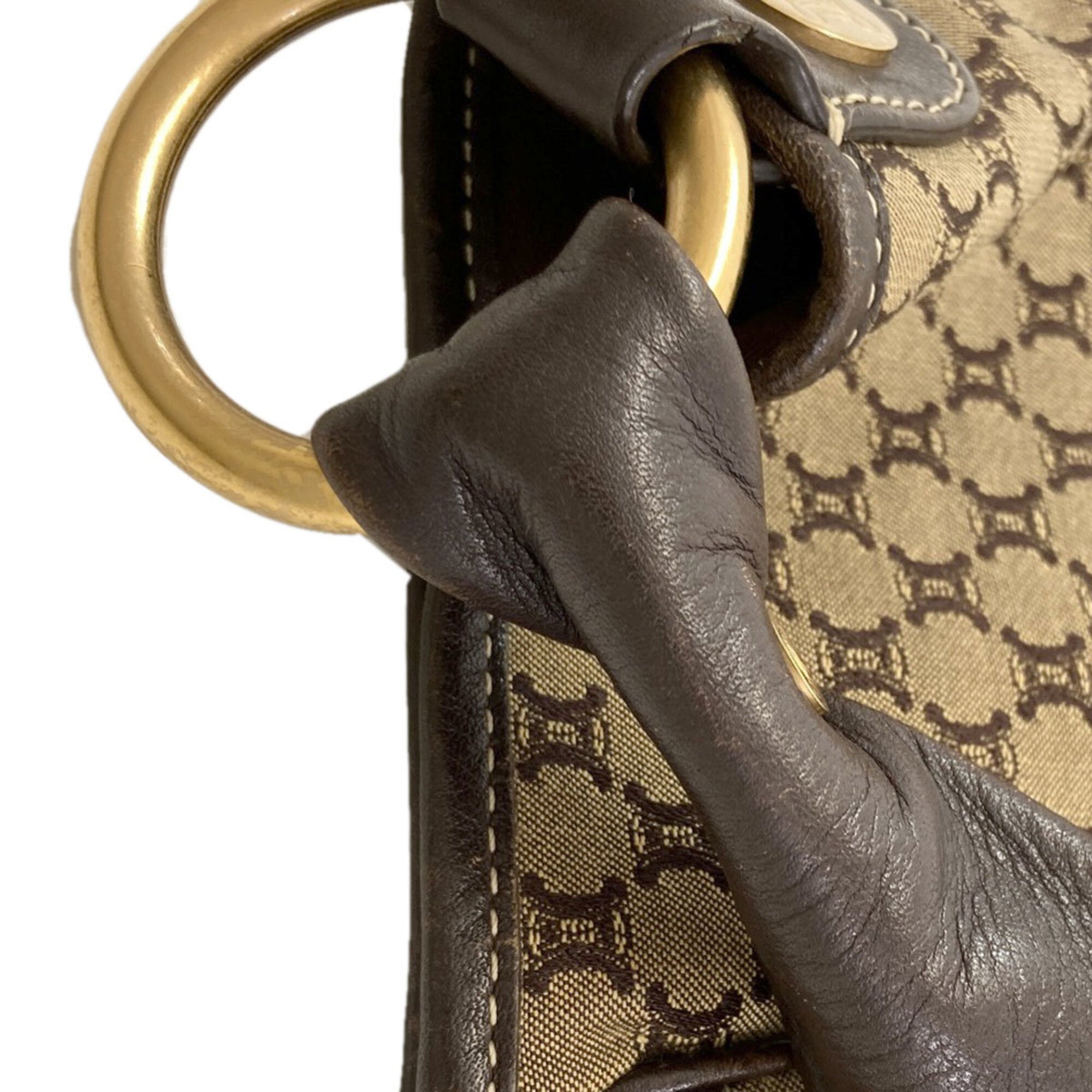 Celine Brown Canvas Shoulder Bag (Pre-Owned)