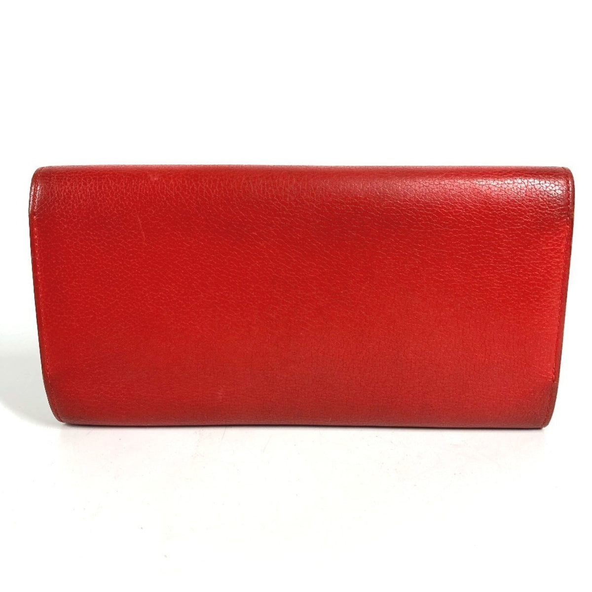 Hermes Red Color Leather Long Wallet (Bi-Fold) (Pre-Owned)