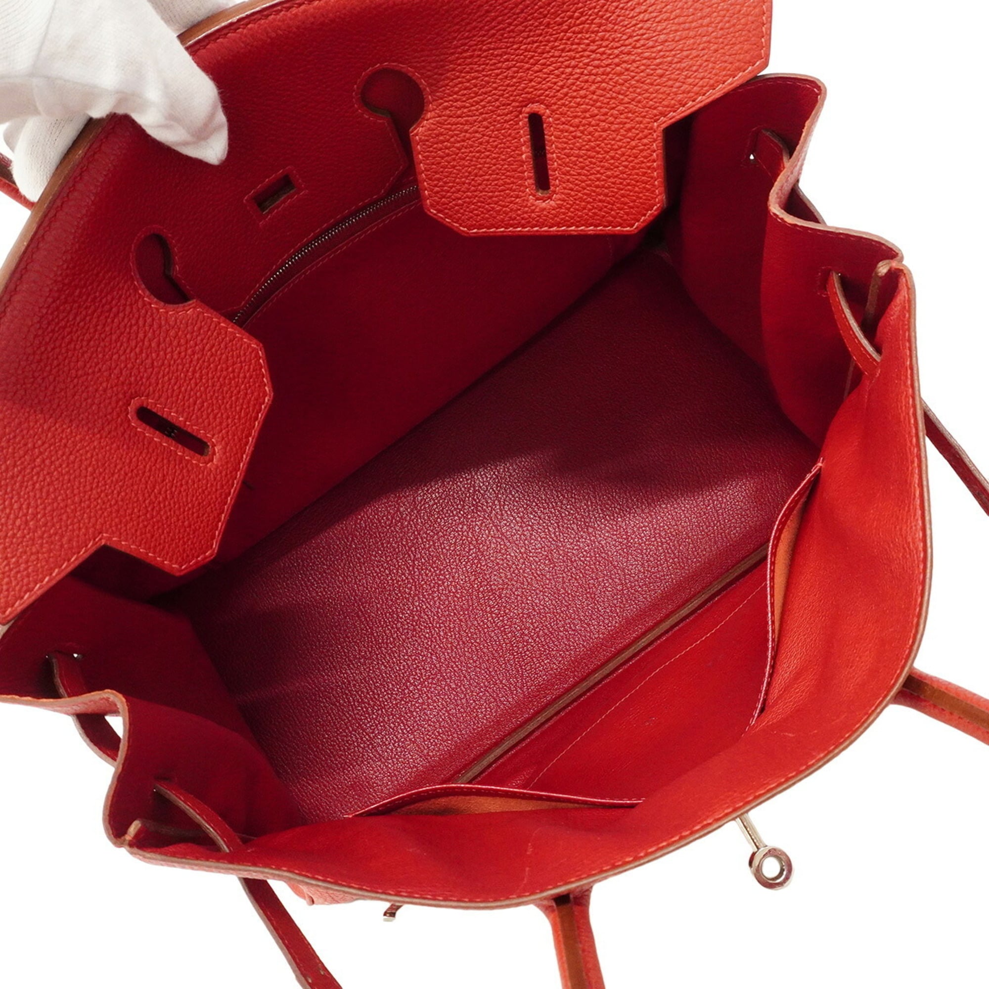 Hermes Rouge Vif Togo Leather Handbag (Pre-Owned)