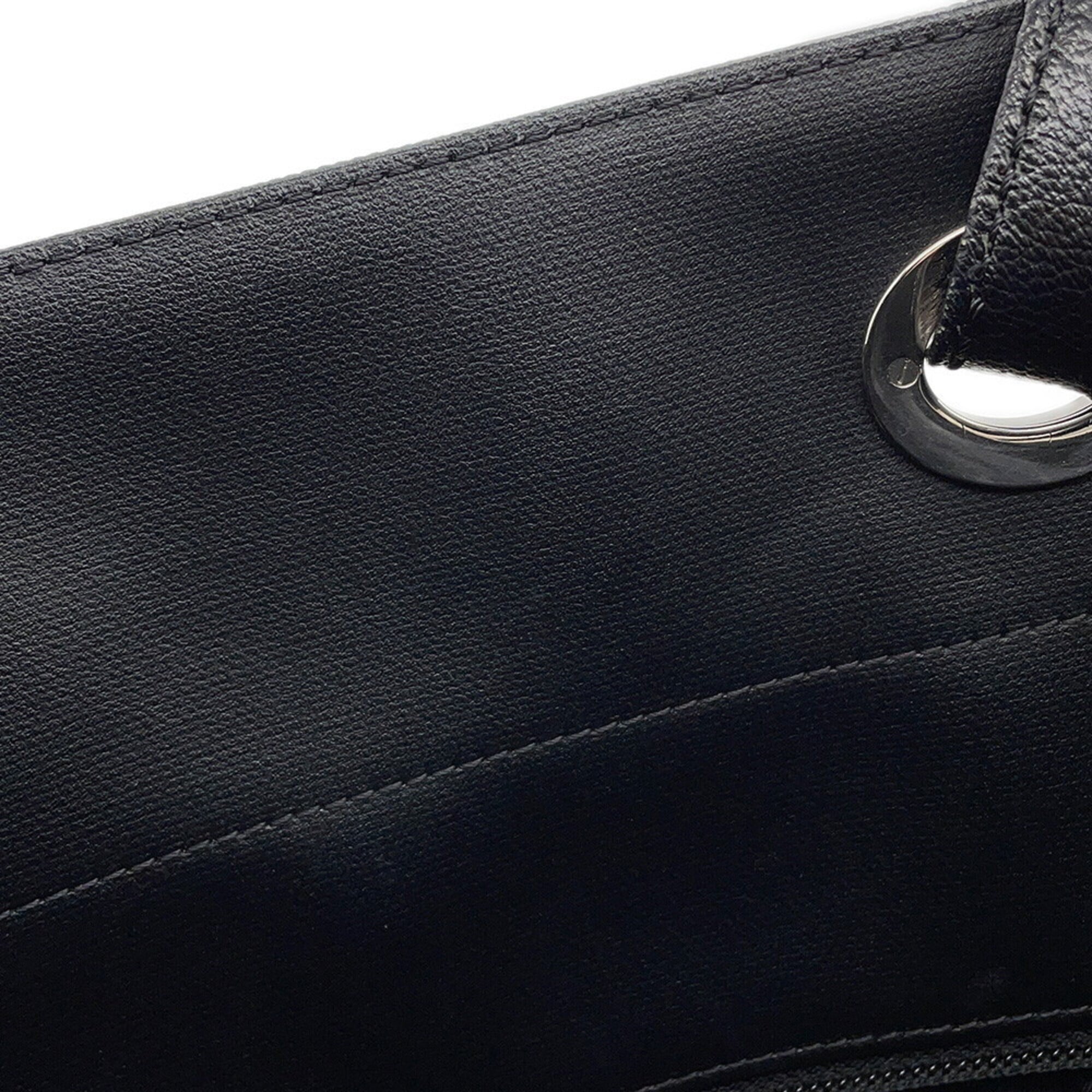 Chanel Matelasse Black Pvc Leather Handbag Tote Bag (Pre-Owned)