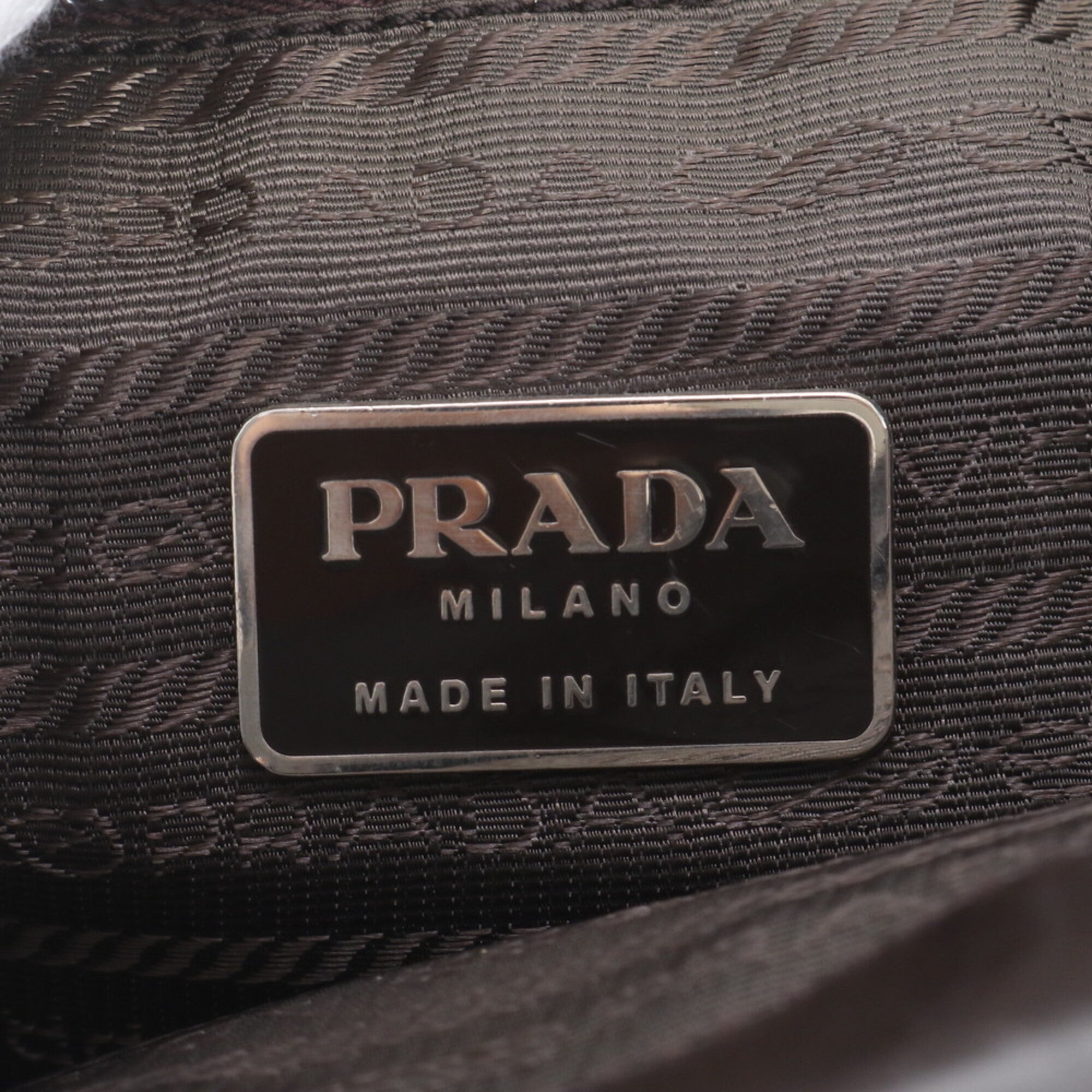 Prada Green Leather Nylon Handbag Shoulder Bag Tote Bag (Pre-Owned)