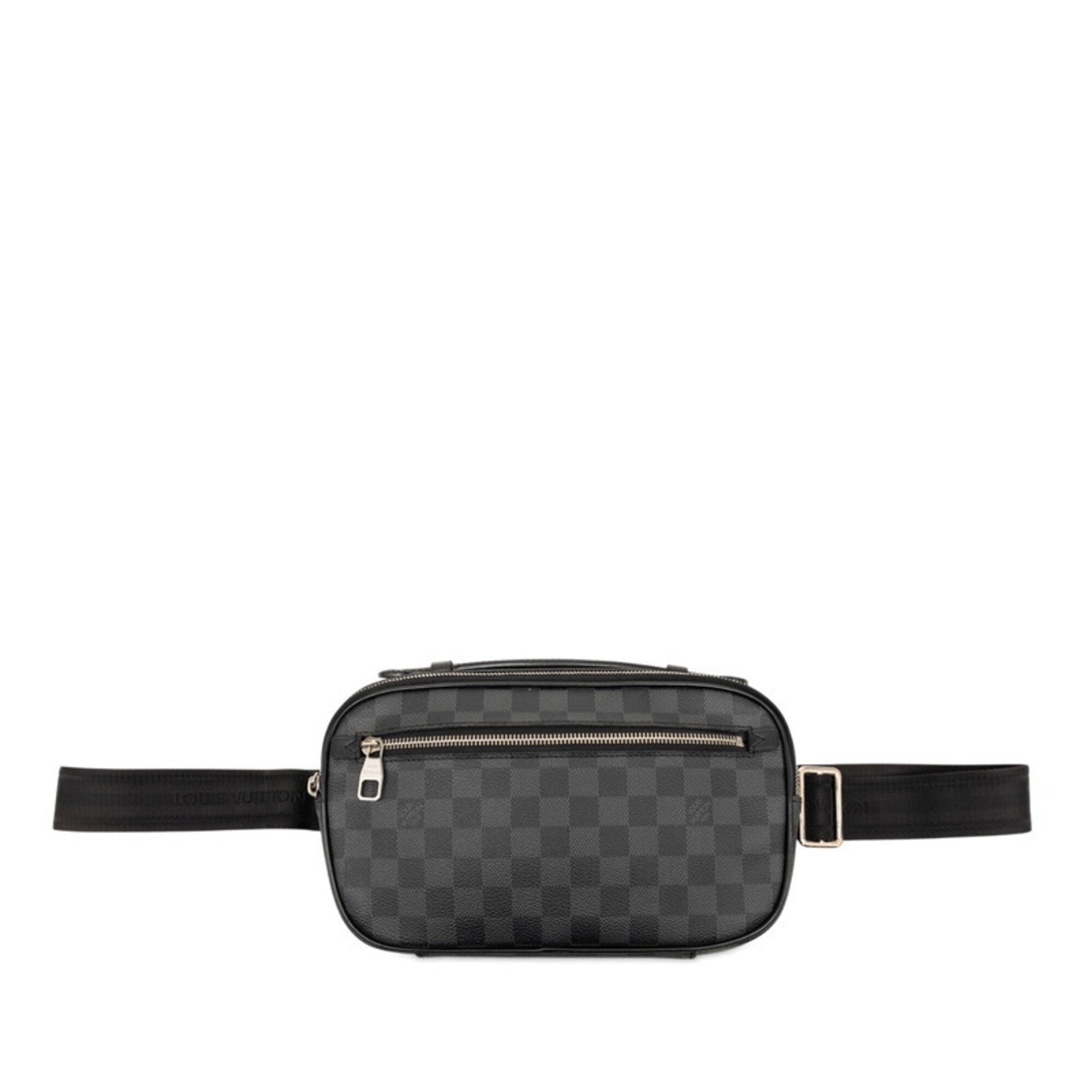 Louis Vuitton Black Gray Pvc Leather Fanny Pack Sling Bag (Pre-Owned)
