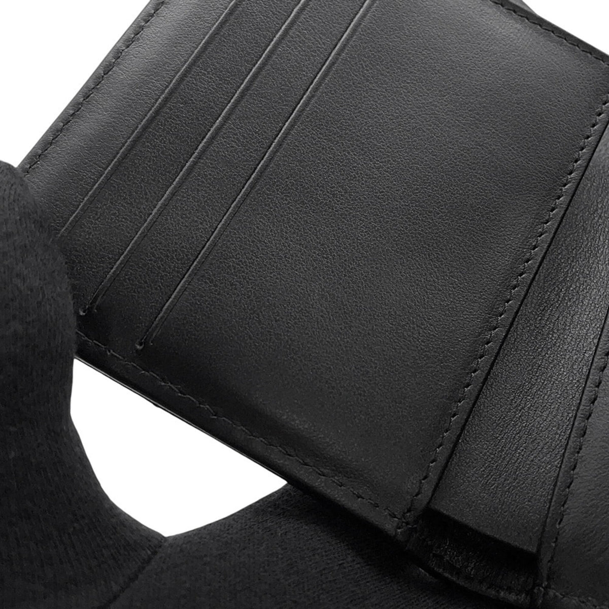 Chanel Matelasse Black Grained Calfskin Wallet (Tri-Fold) (Pre-Owned)