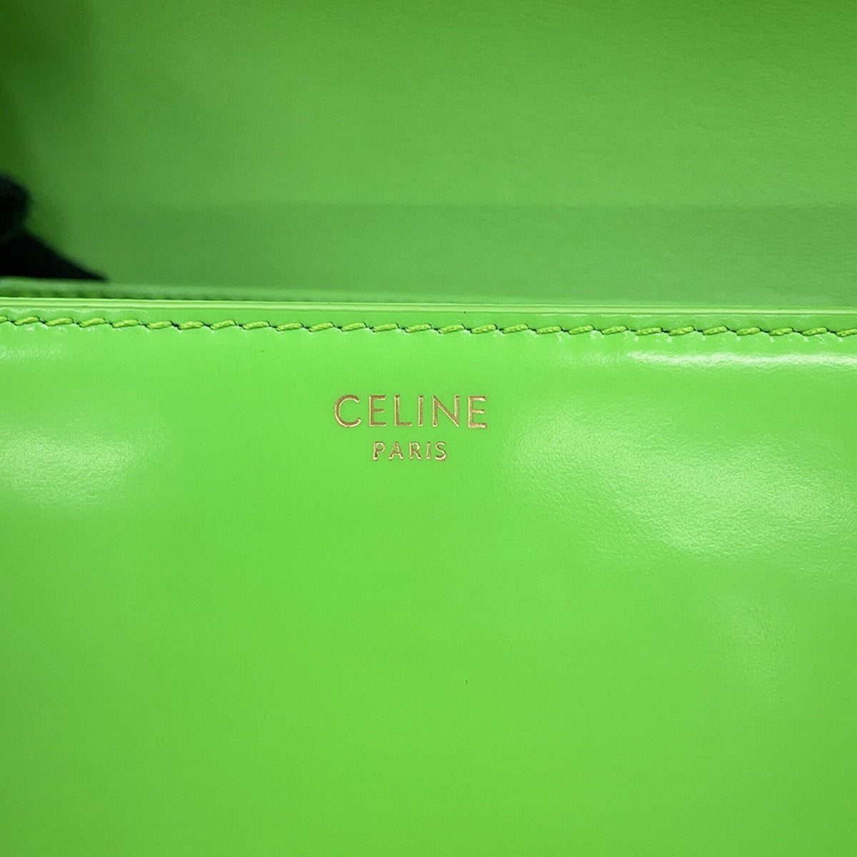 Celine Light Green Leather Shoulder Bag (Pre-Owned)