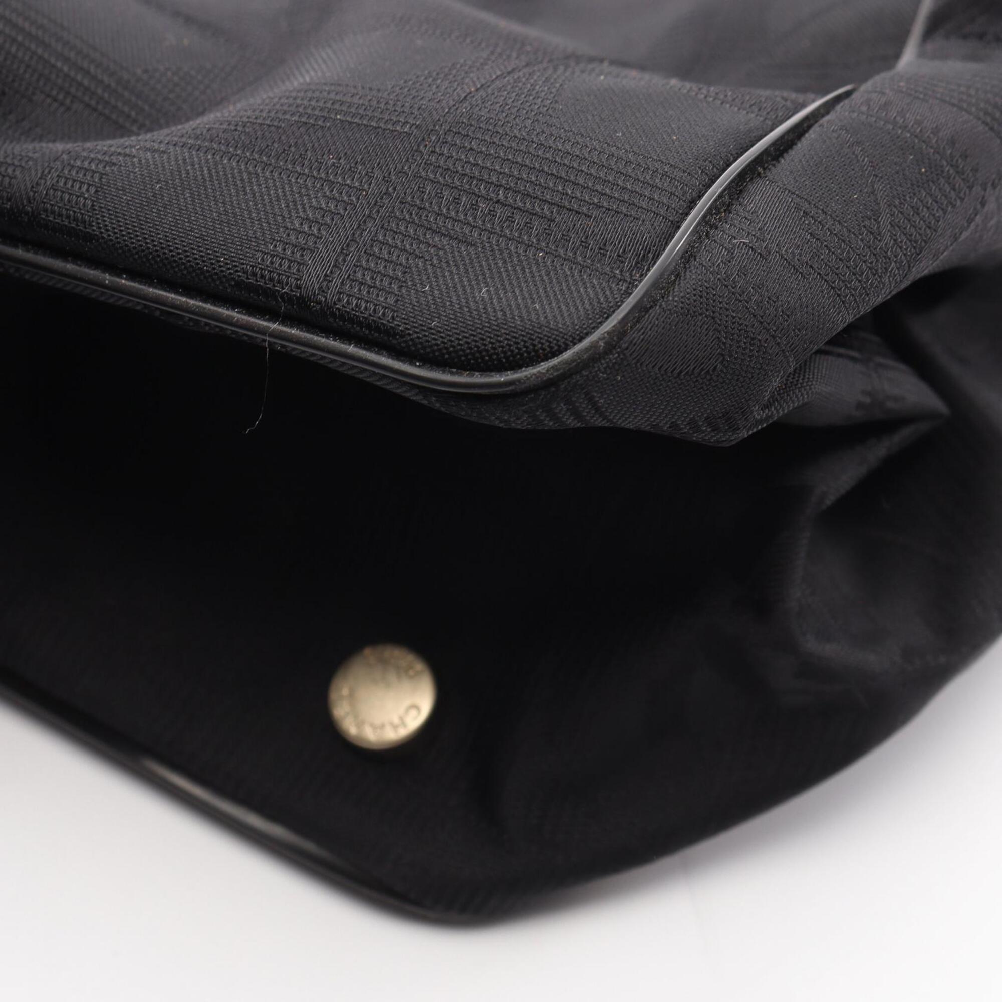 Chanel Black Leather Nylon Canvas Handbag Tote Bag (Pre-Owned)