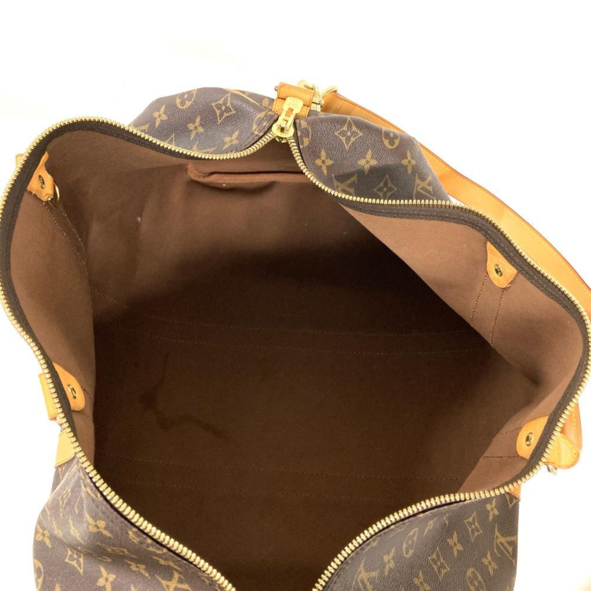 Louis Vuitton Brown Monogram Canvas Leather Boston Bag (Pre-Owned)