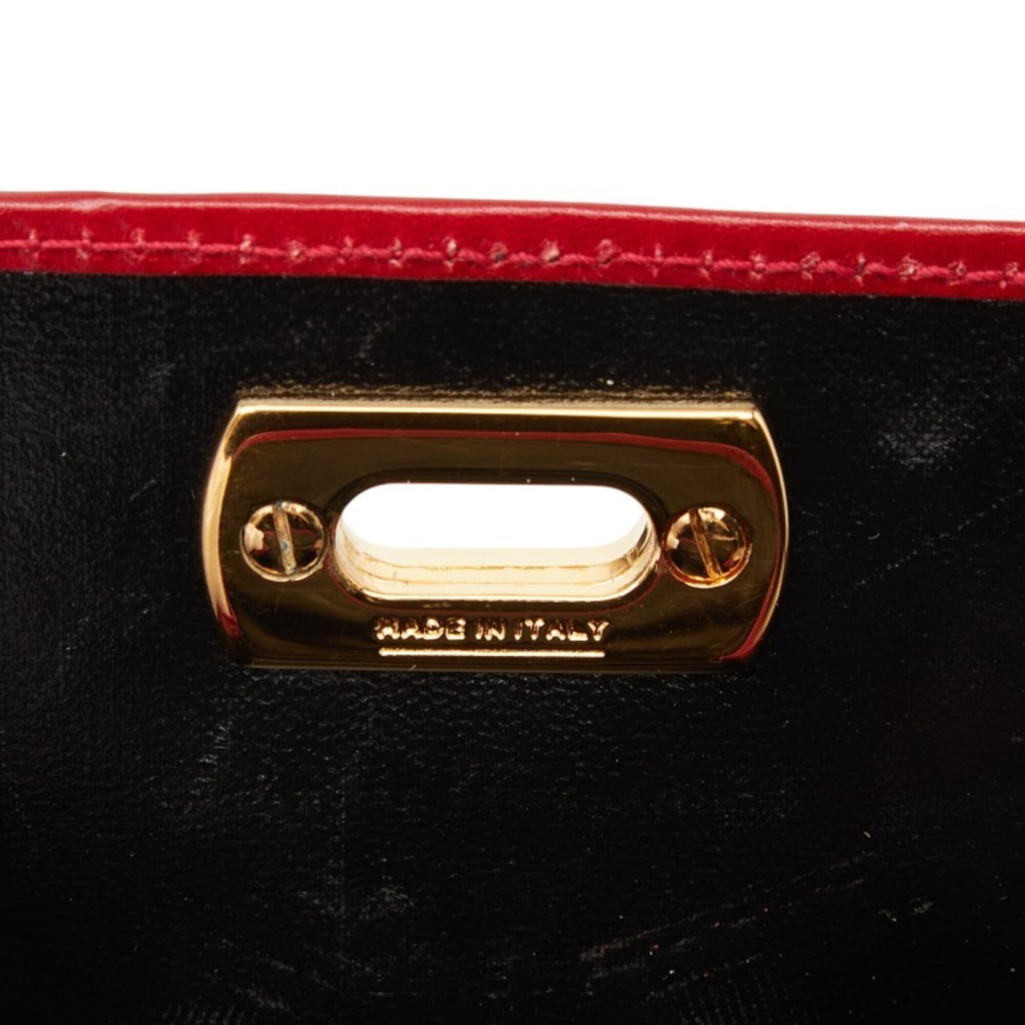 Salvatore Ferragamo Gold Red Color Leather Coin Purse/Coin Case (Pre-Owned)