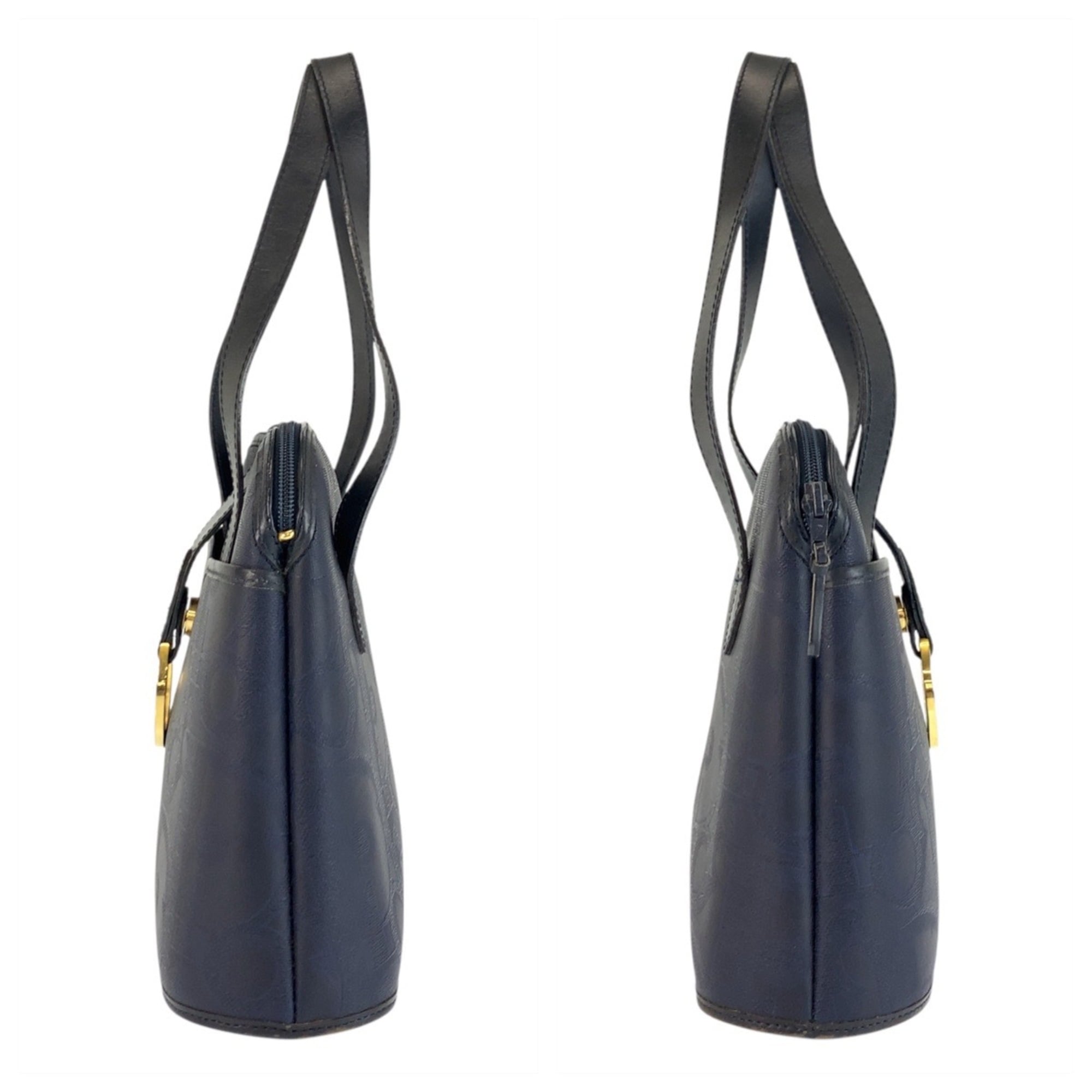 Christian Dior Navy Pvc Leather Handbag Shoulder Bag (Pre-Owned)