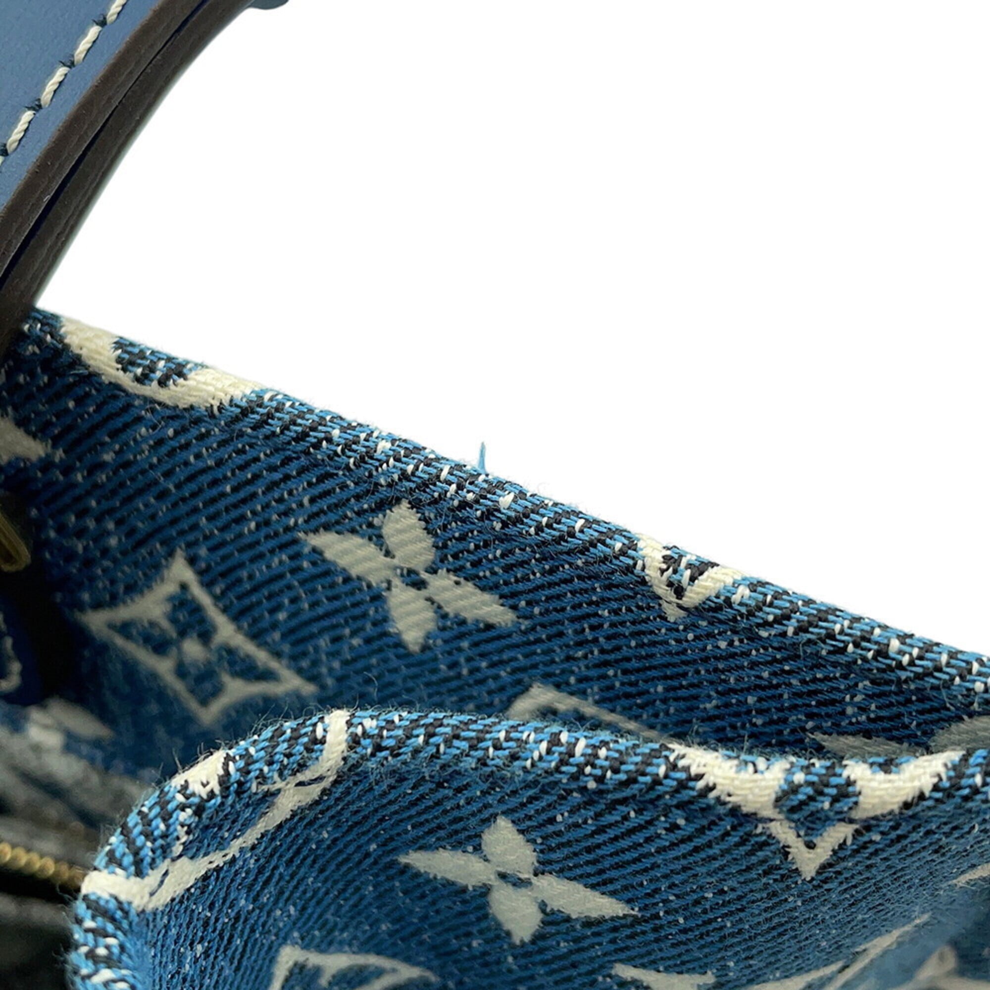 Louis Vuitton Blue Monogram Handbag Tote Bag (Pre-Owned)