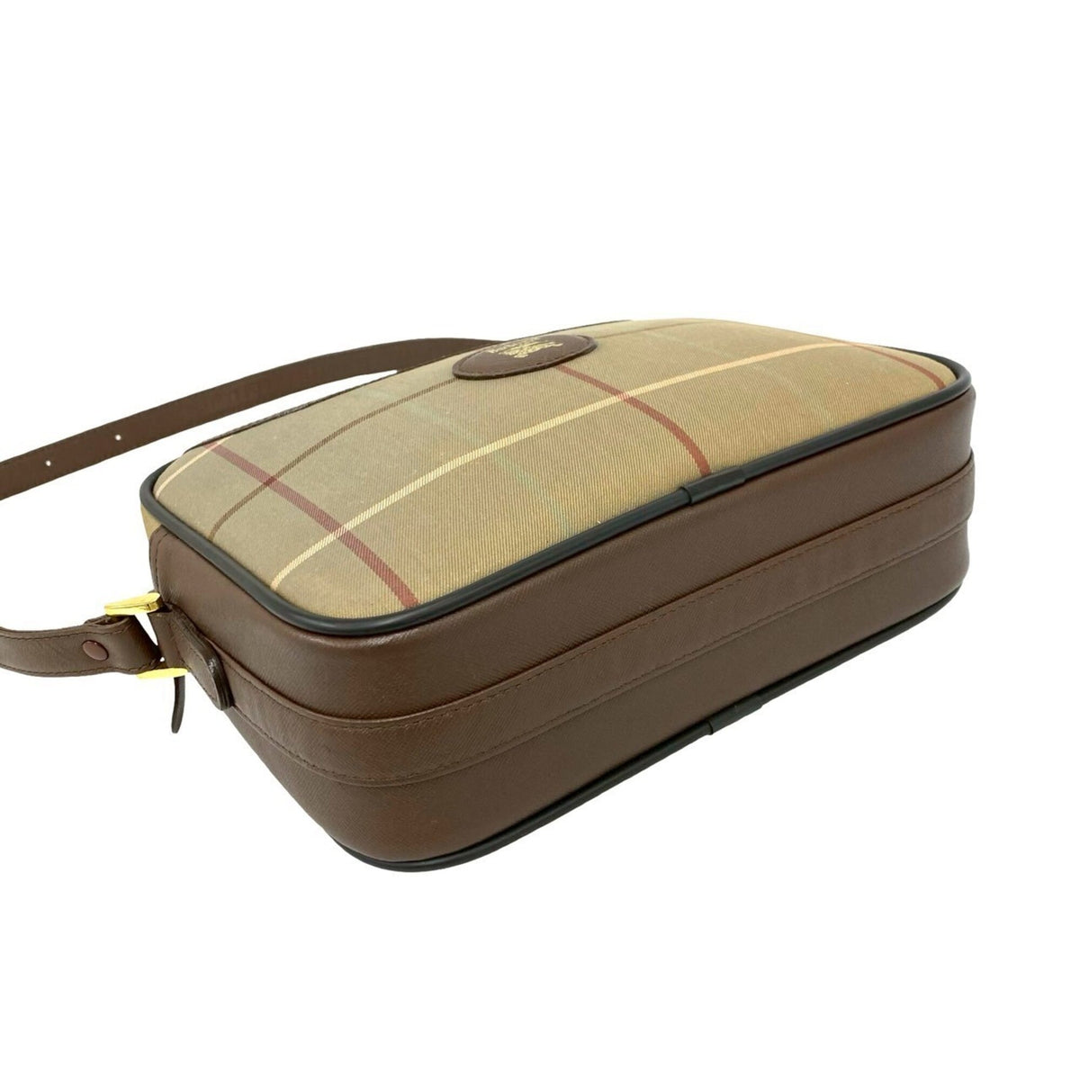 Burberry Brown Khaki Canvas Leather Shoulder Bag (Pre-Owned)