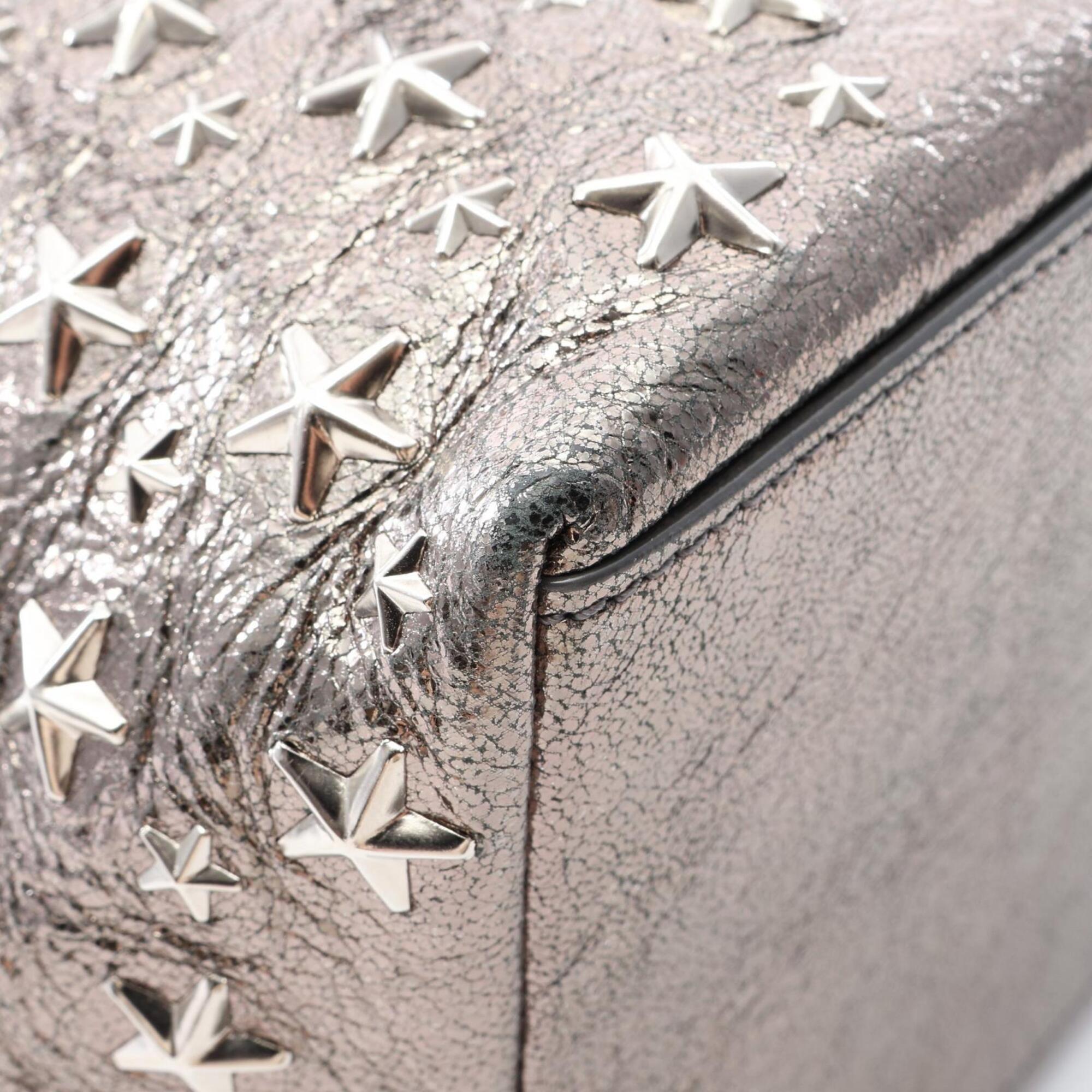 Jimmy Choo Silver Leather Handbag Tote Bag (Pre-Owned)