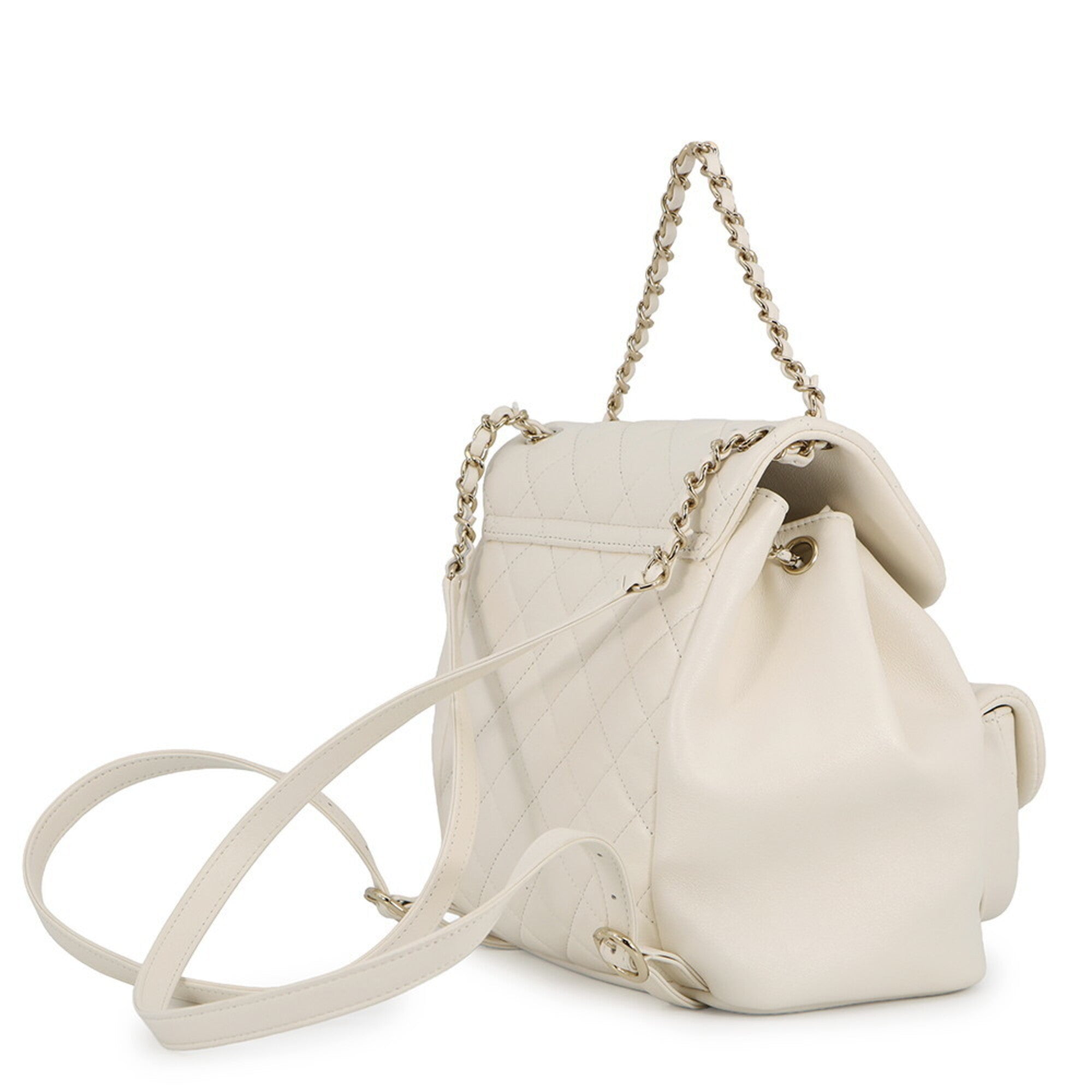 Chanel White Leather Handbag (Pre-Owned)