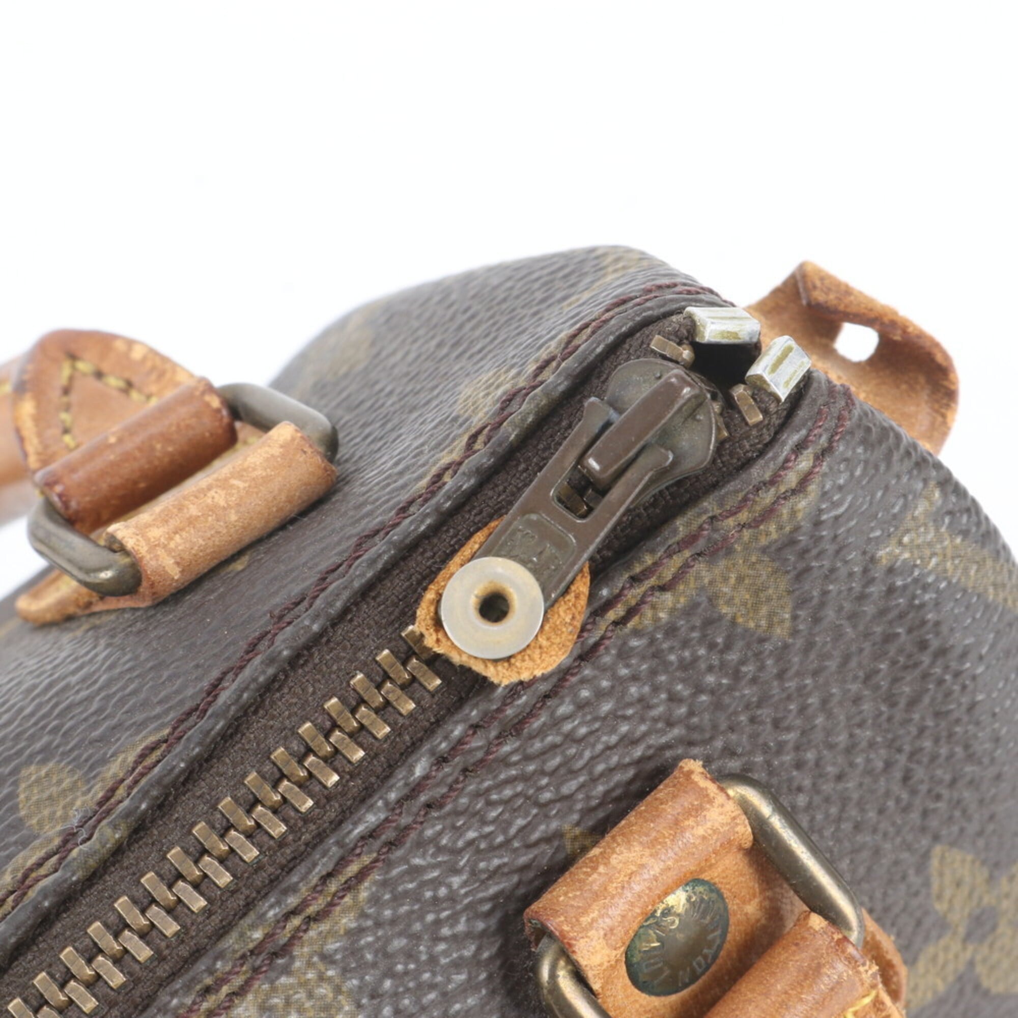 Louis Vuitton Brown Leather Coated Canvas Handbag Tote Bag (Pre-Owned)