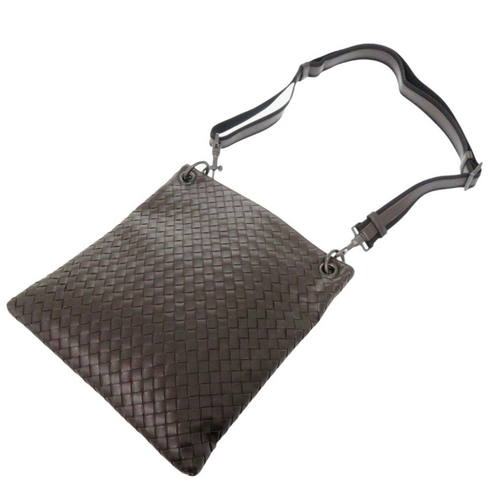 Bottega Veneta Dark Brown Leather Shoulder Bag (Pre-Owned)