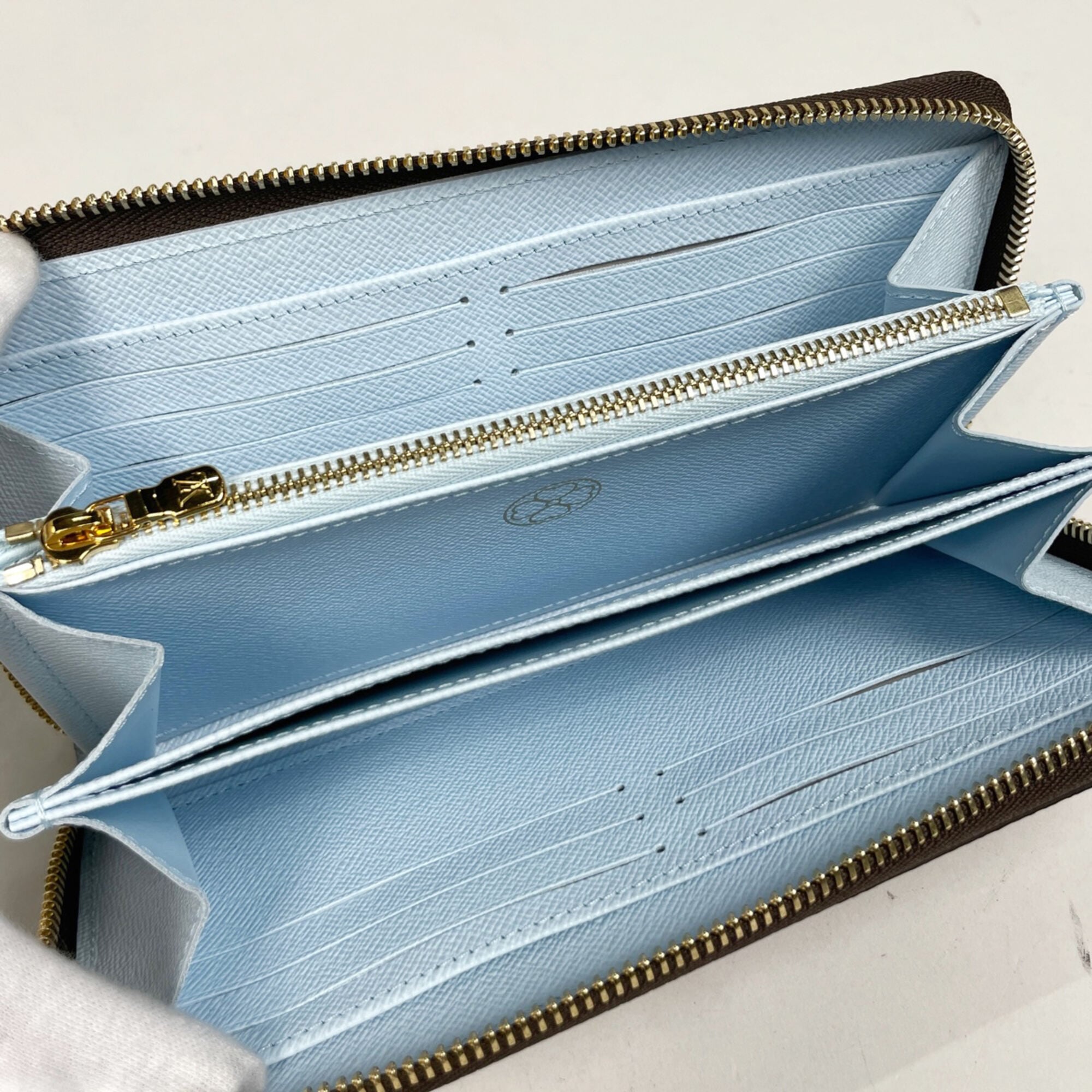 Louis Vuitton Brown Monogram Sky Blue Monogram Long Wallet (Bi-Fold) (Pre-Owned)