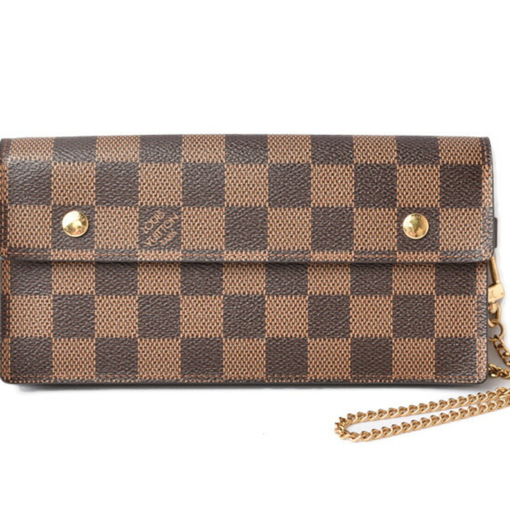Louis Vuitton Damier Damier Canvas Damier Canvas Chain/Shoulder Wallet (Pre-Owned)