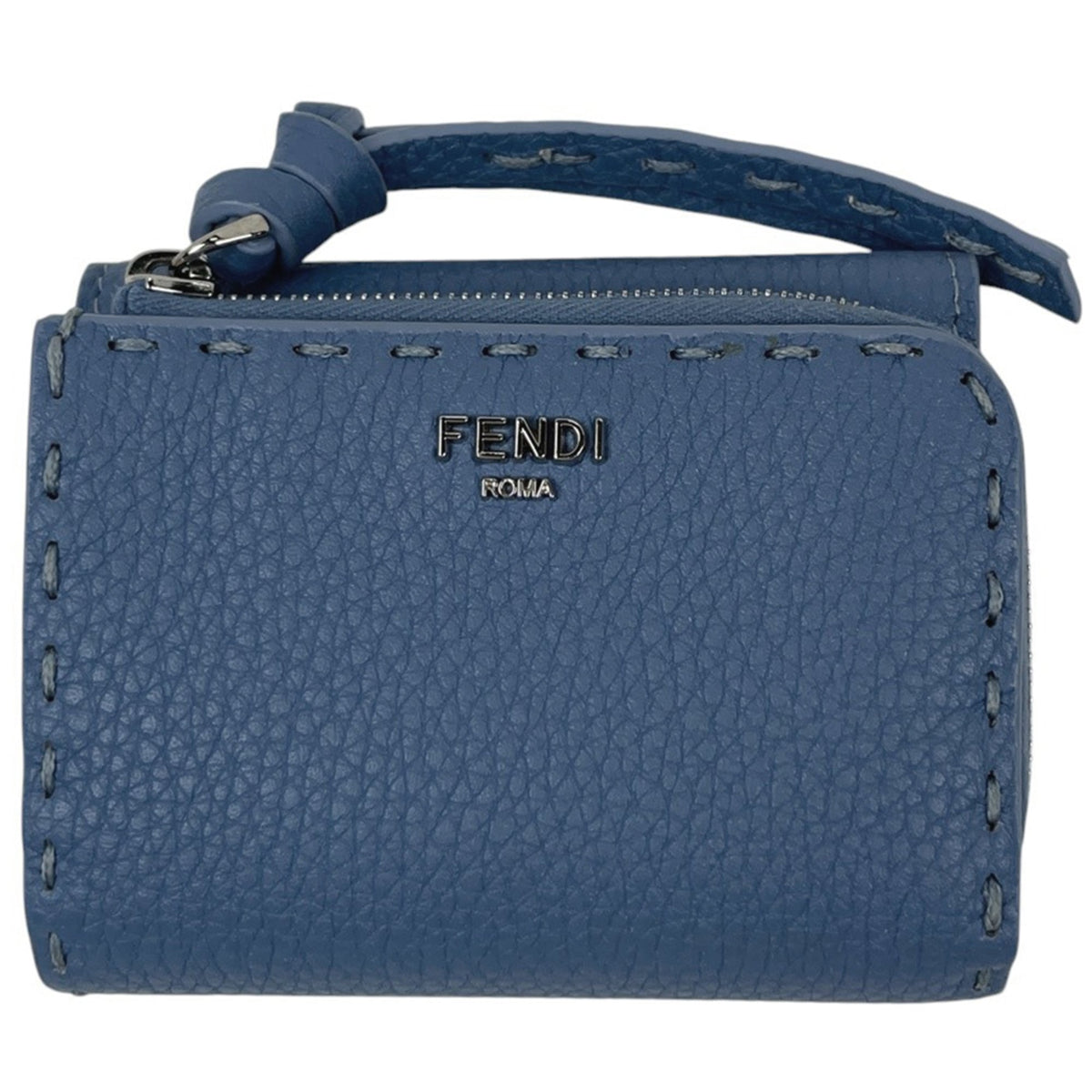 Fendi Blue Leather Wallet (Tri-Fold) (Pre-Owned)