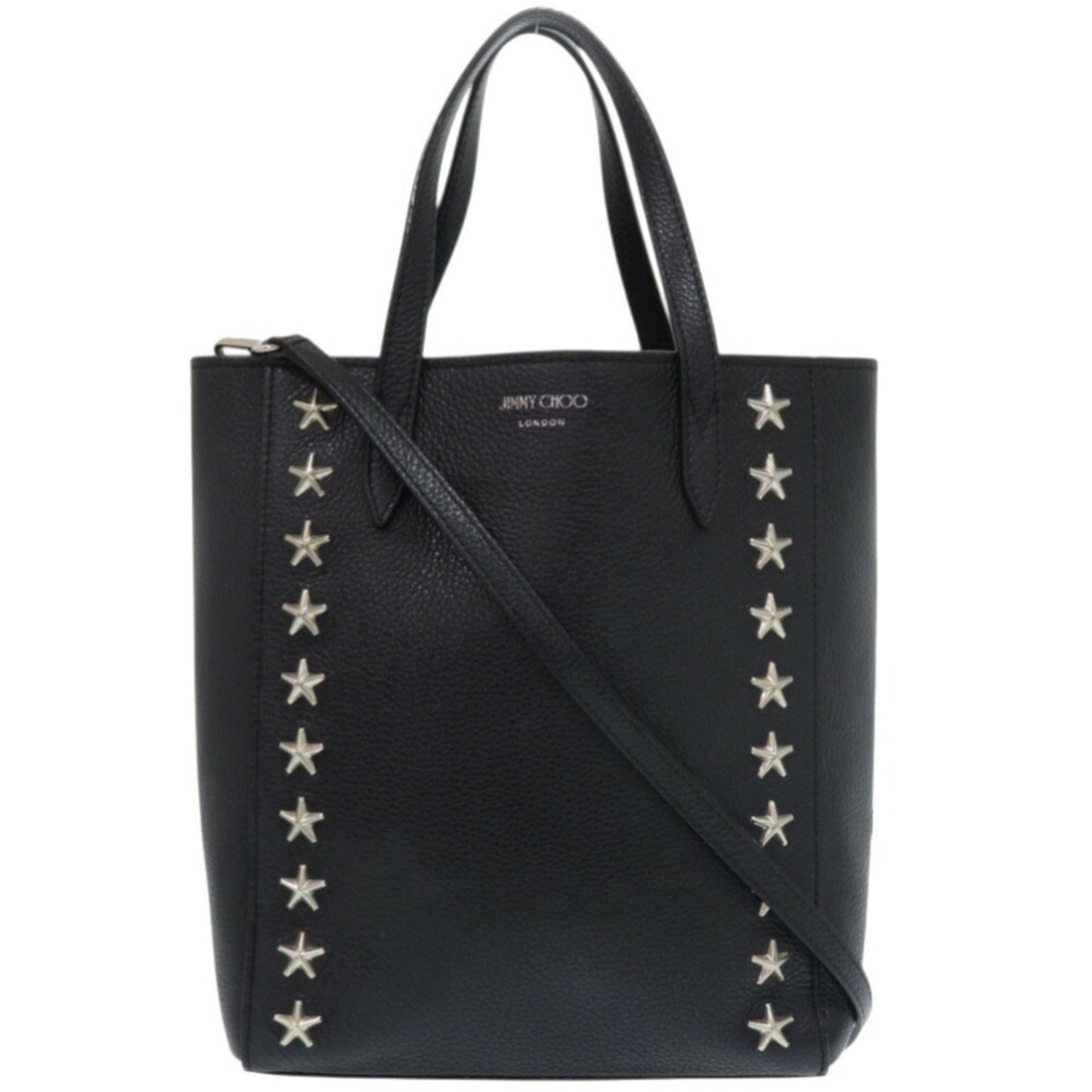 Jimmy Choo Black Leather Tote Bag (Pre-Owned)