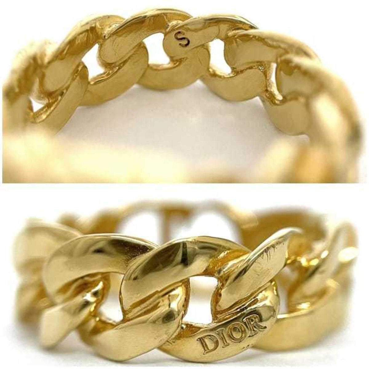 Christian Dior Gold Plating Band Ring (Pre-Owned)