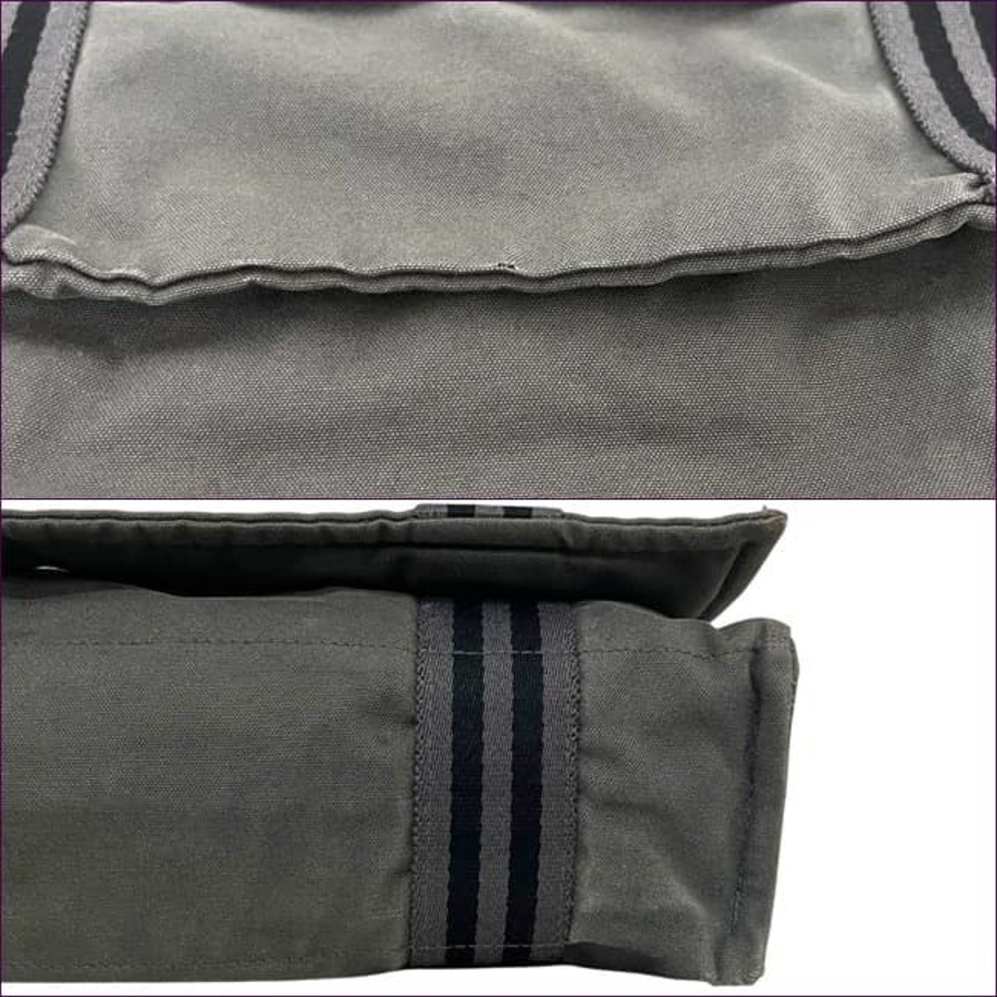 Hermes Gray Cotton Canvas Shoulder Bag (Pre-Owned)