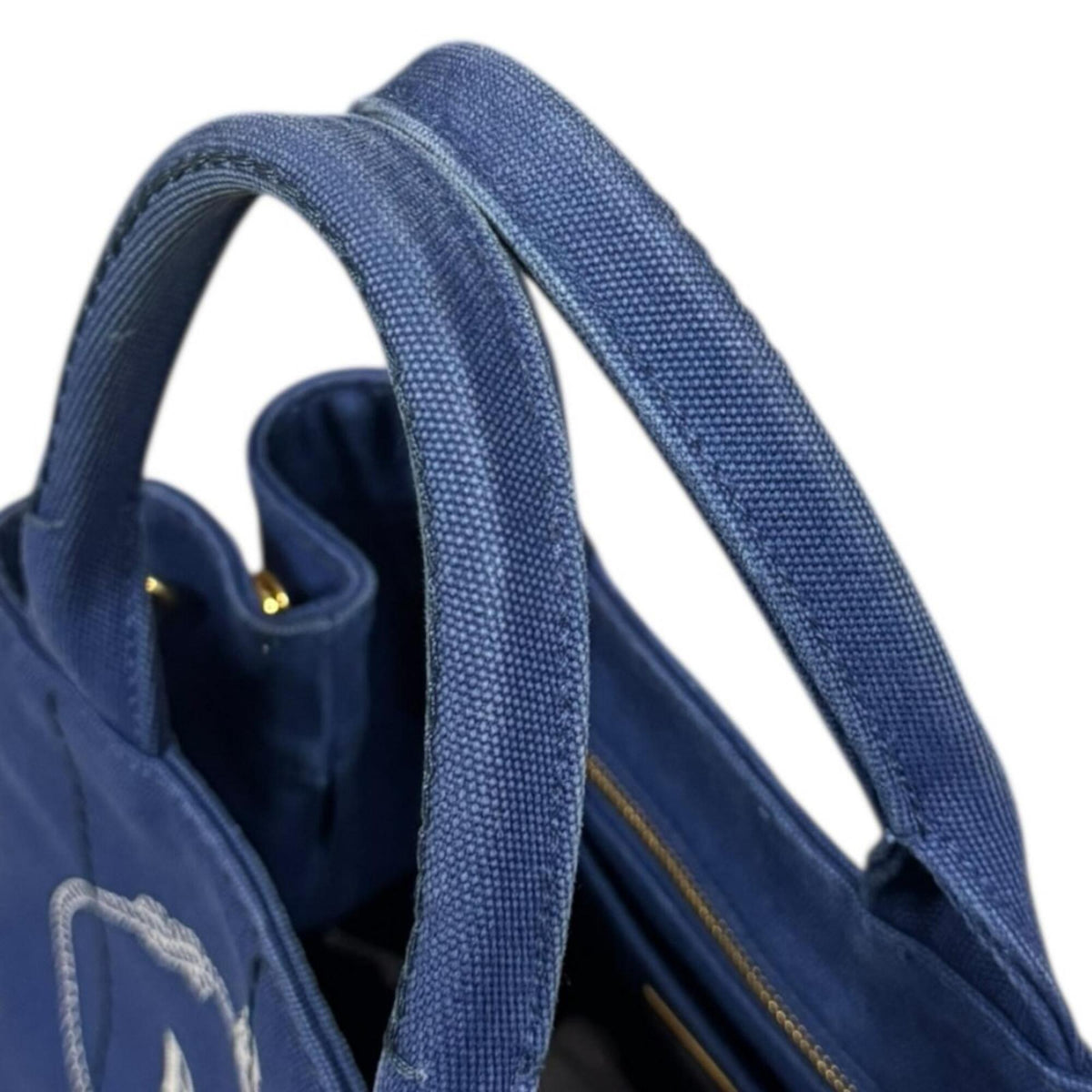 Prada Blue Canvas Shoulder Bag (Pre-Owned)