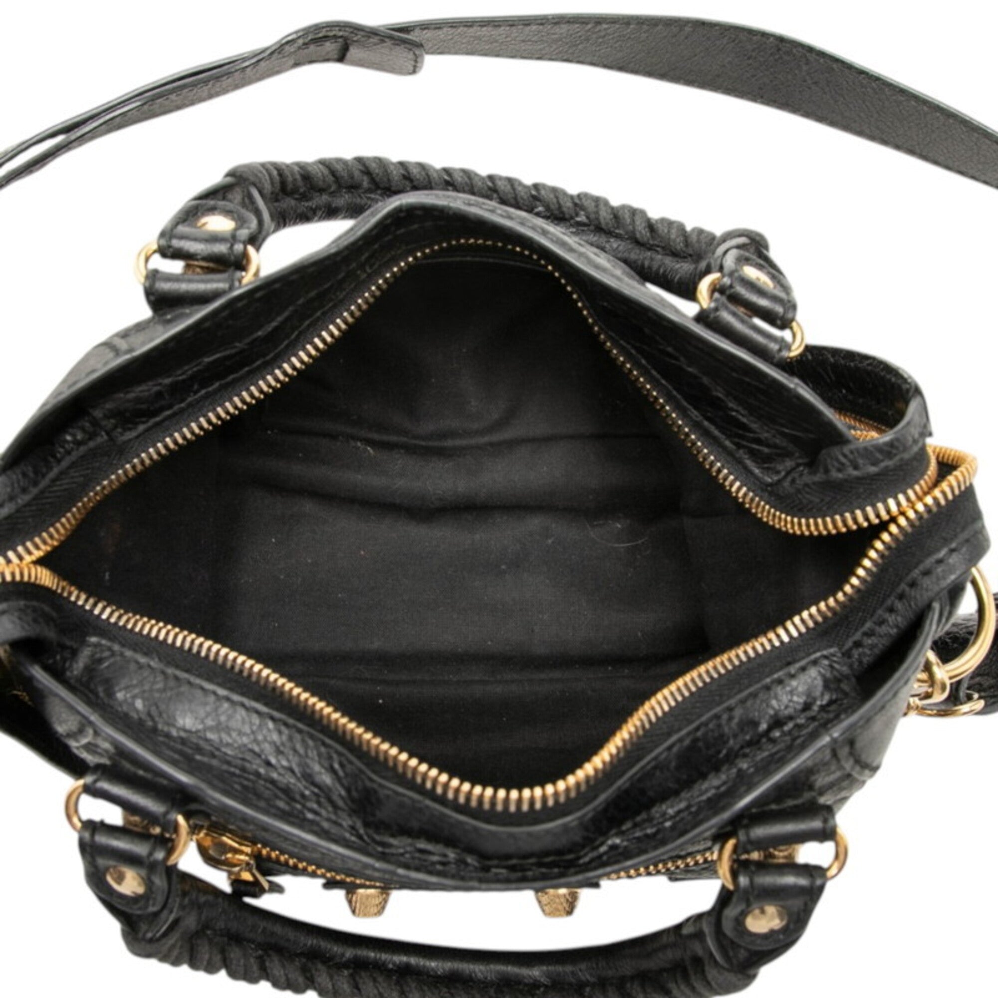 Balenciaga Black Leather Handbag Shoulder Bag (Pre-Owned)